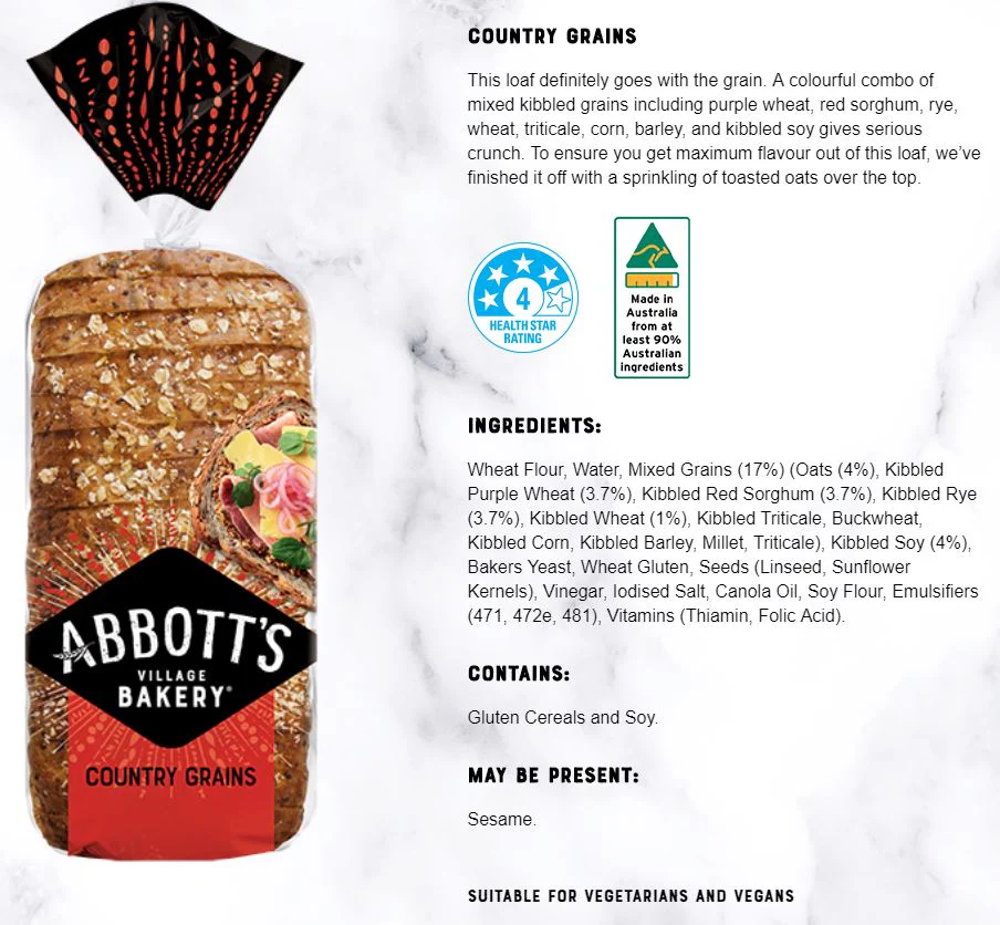 Abbotts Bakery Country Grains 800g - Image 3