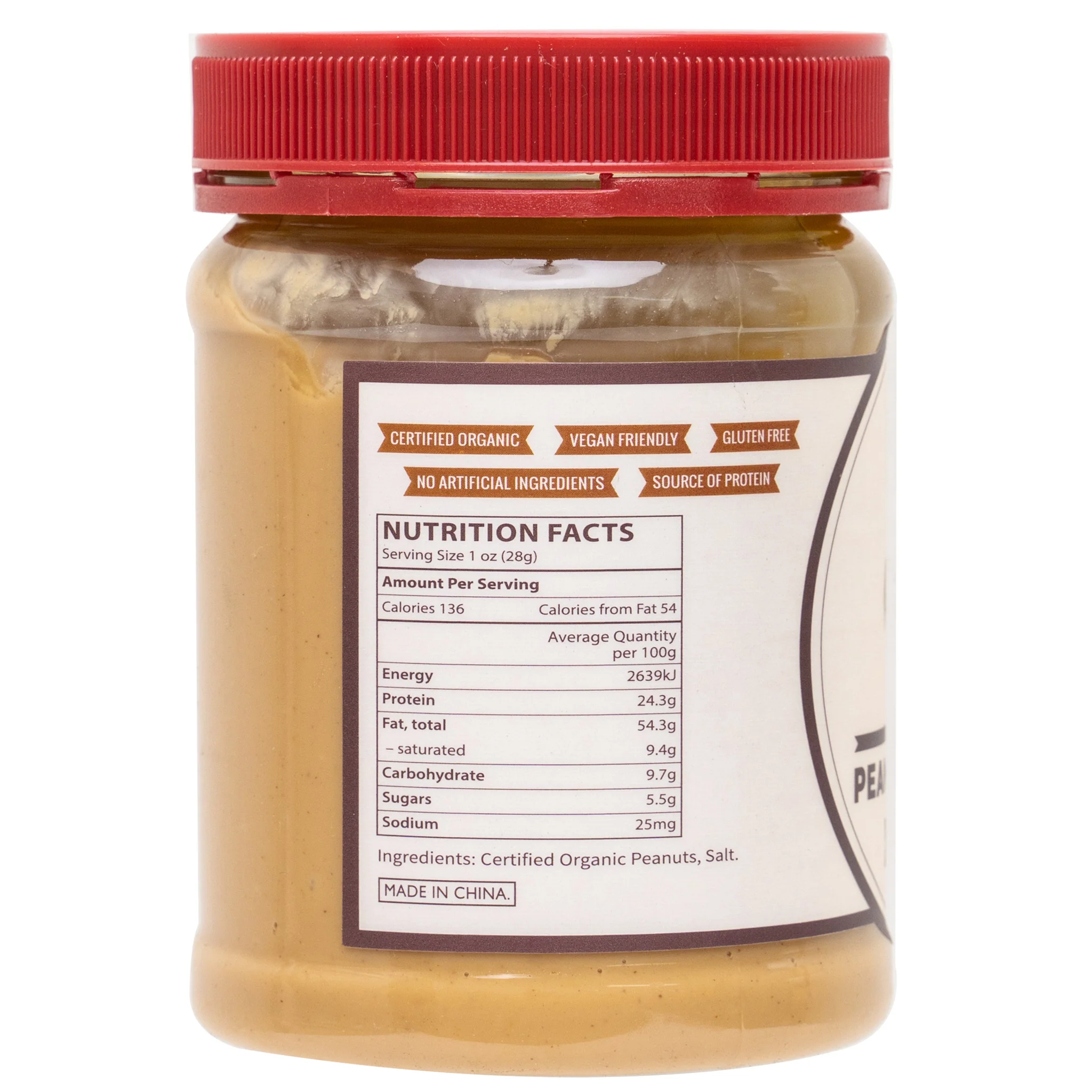 Ahoy Nuts Crunchy Organic Peanut Butter 375g - Image 2