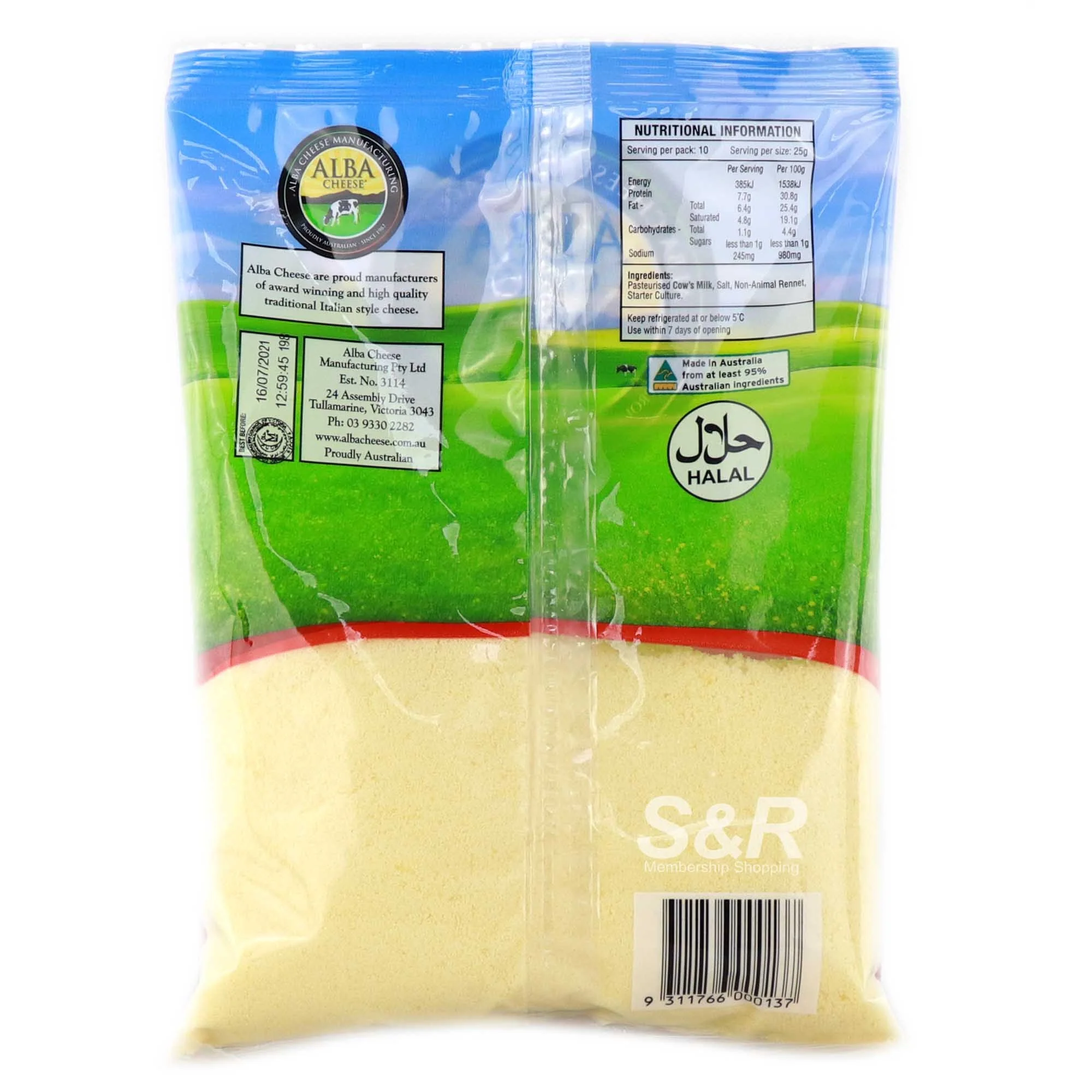 Alba Grated Parmesan Cheese 250g - Image 2
