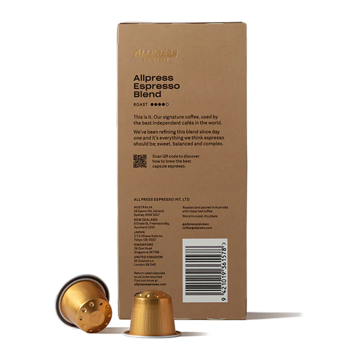 Allpress Espresso Capsules Coffee Blend Nespresso Compatible x10 54g - Image 2