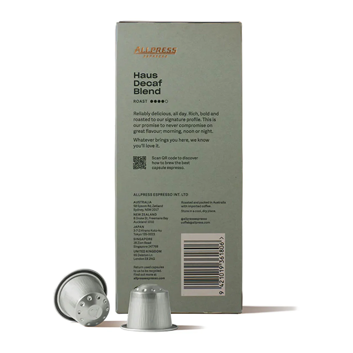 Allpress Espresso Capsules Haus Decaf Blend Nespresso Compatible x10 54g - Image 2