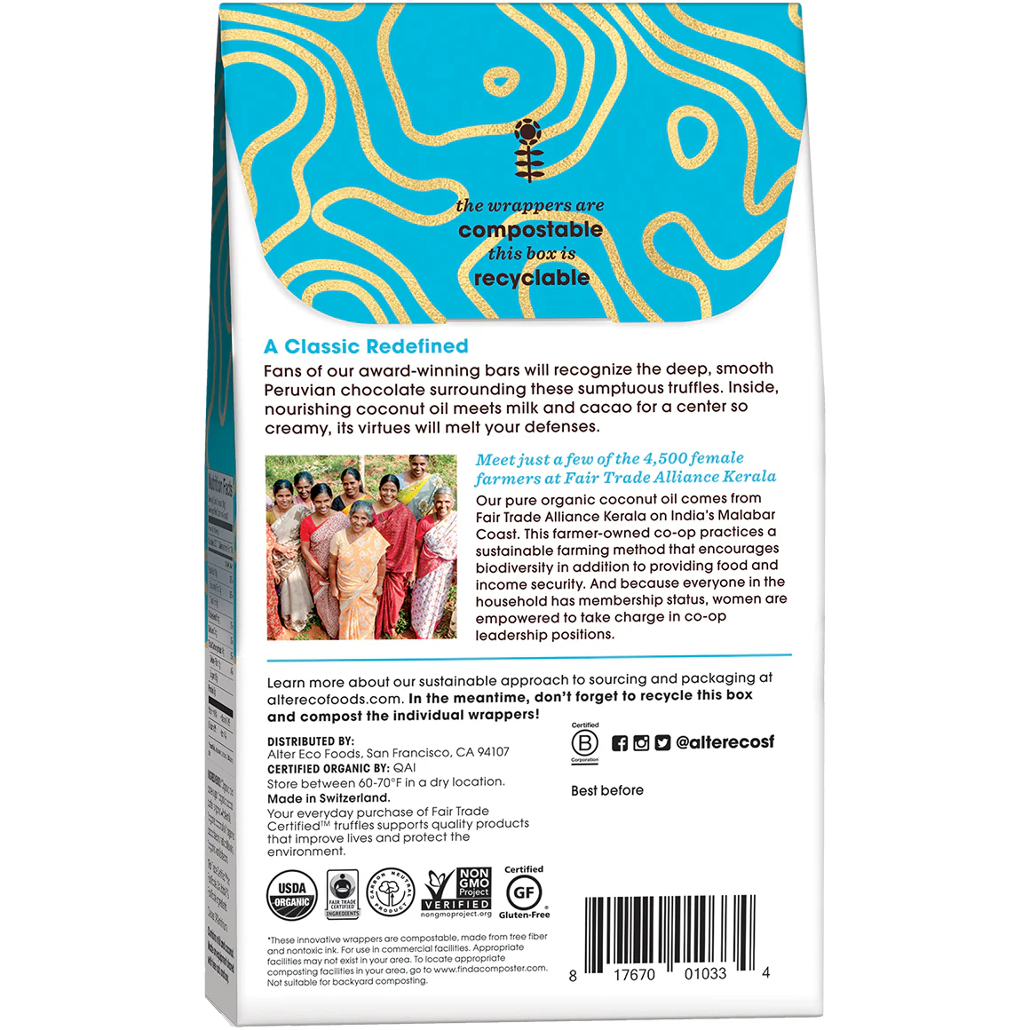 Alter Eco Organic Truffles Dark Milk Chocolate Silk Velvet 108g - Image 4