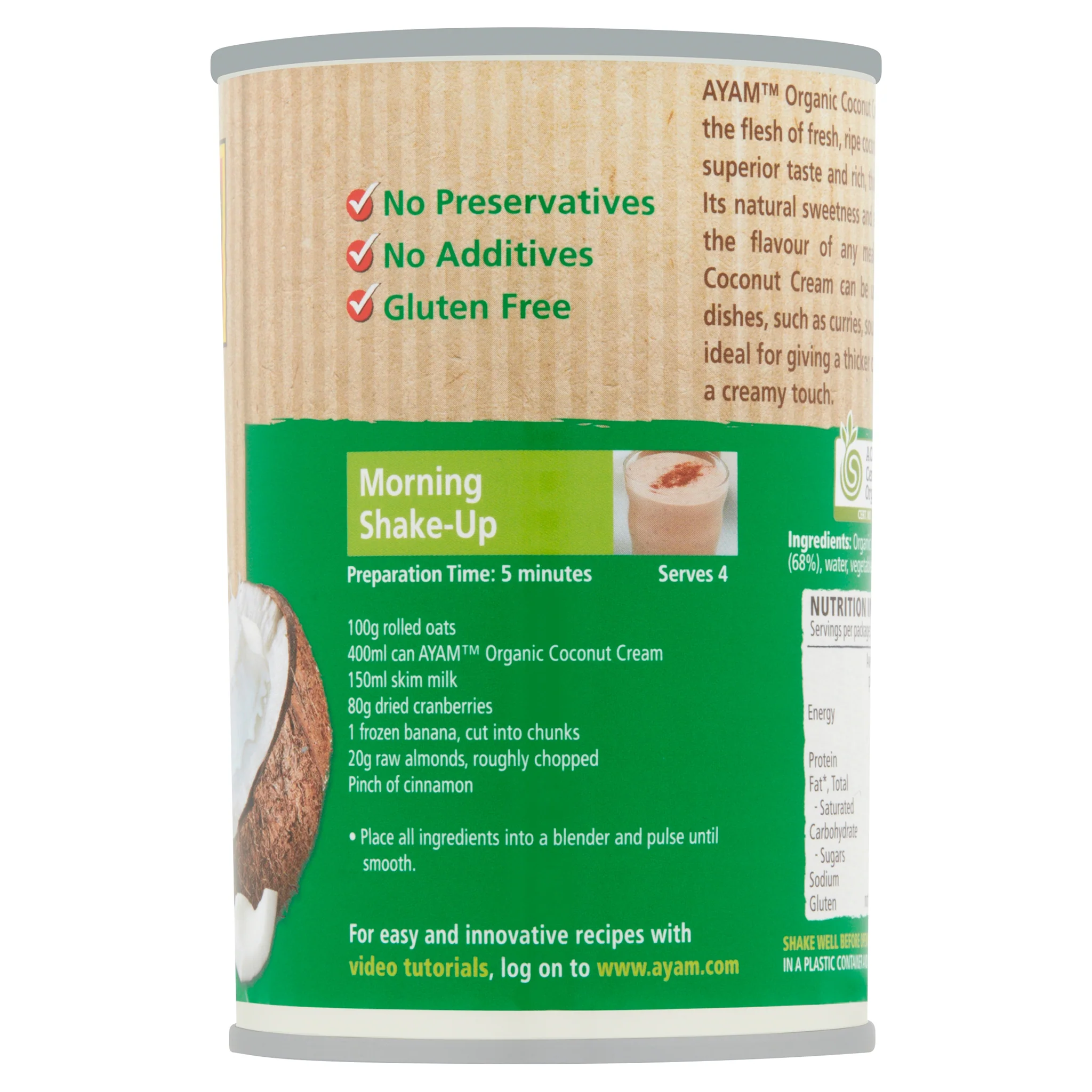 Ayam Organic Coconut Cream 400ml - Image 4