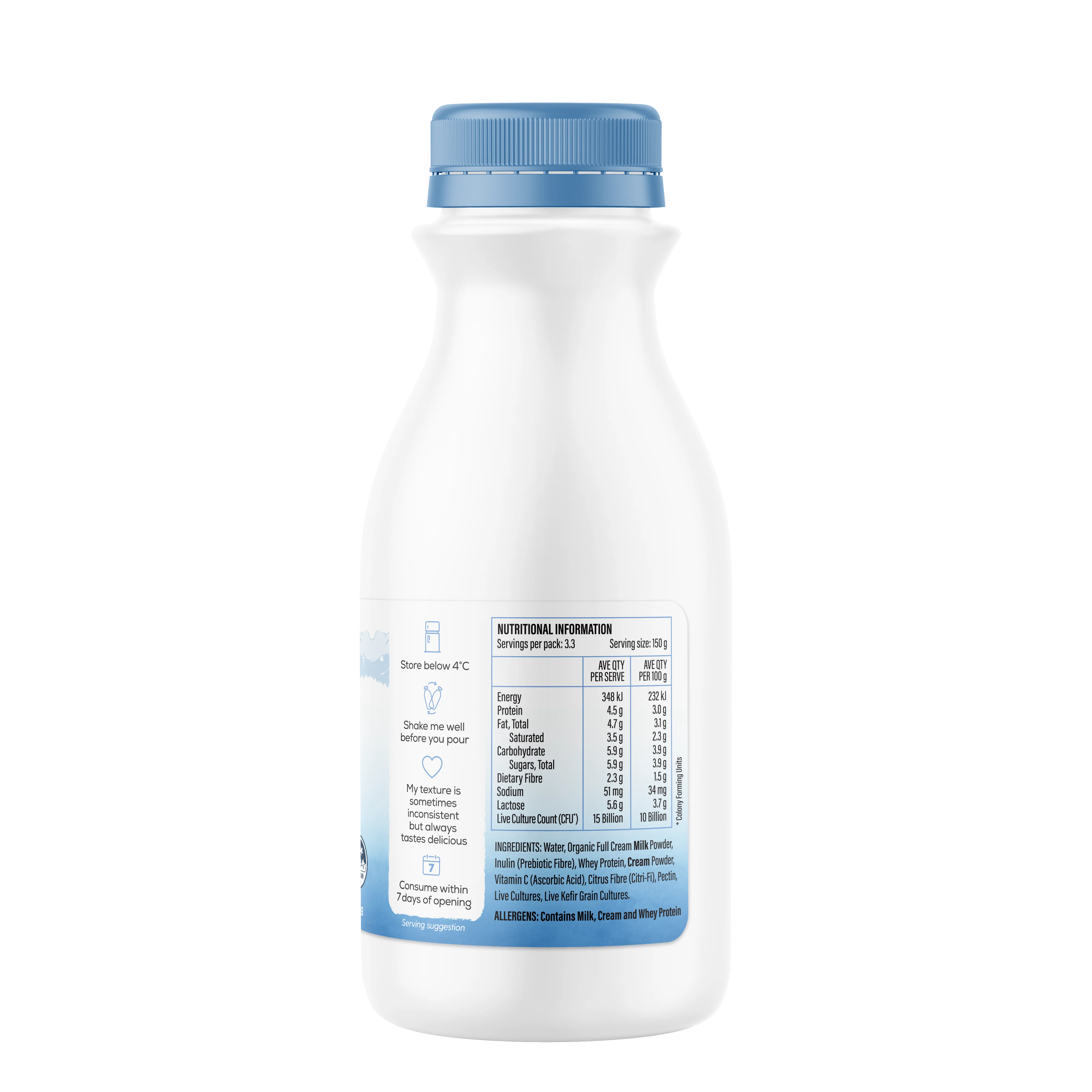 Babushka's Probiotic Kefir Organic Natural Yoghurt 500g - Image 2