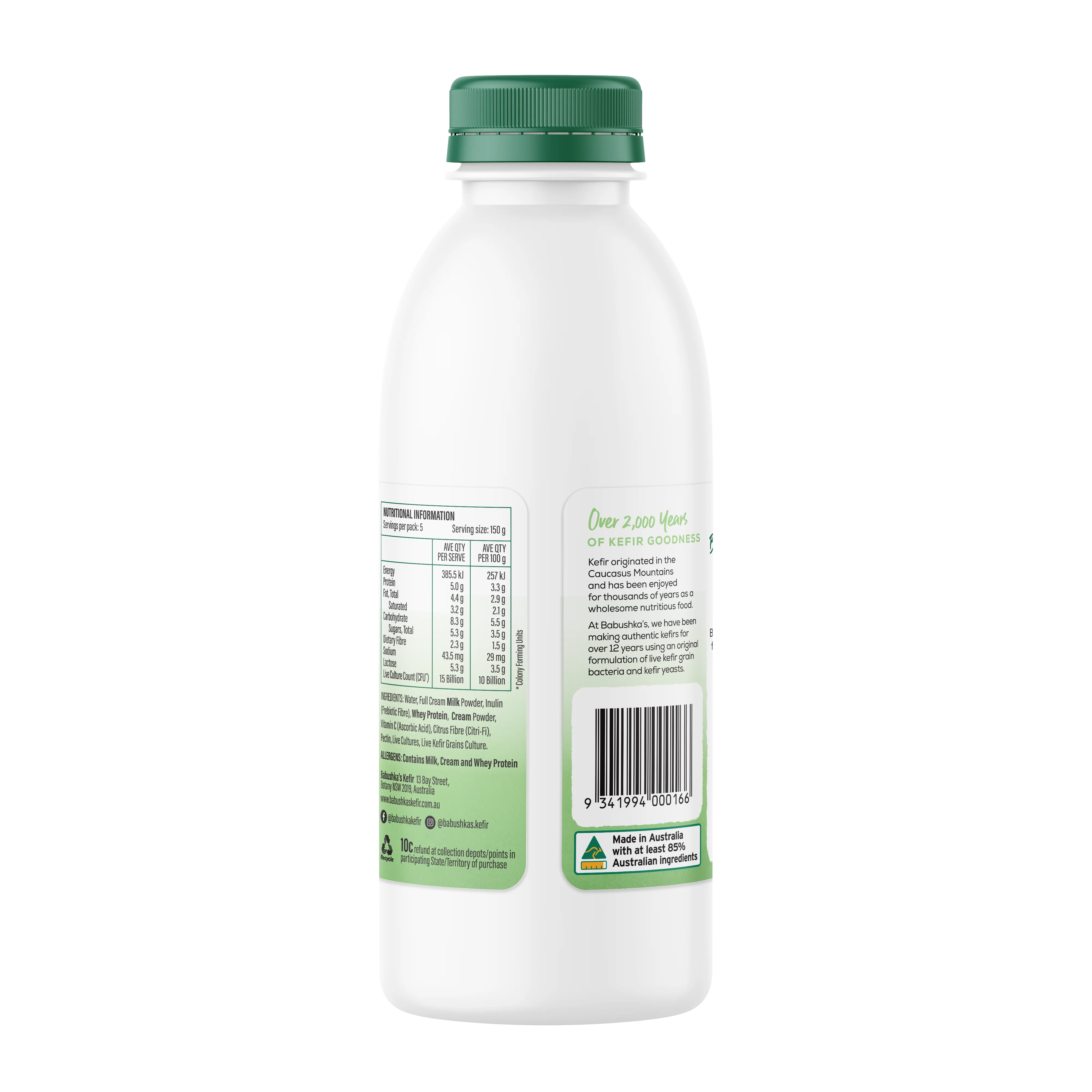 Babushka's Probiotic Kefir Natural Yoghurt 750g - Image 3