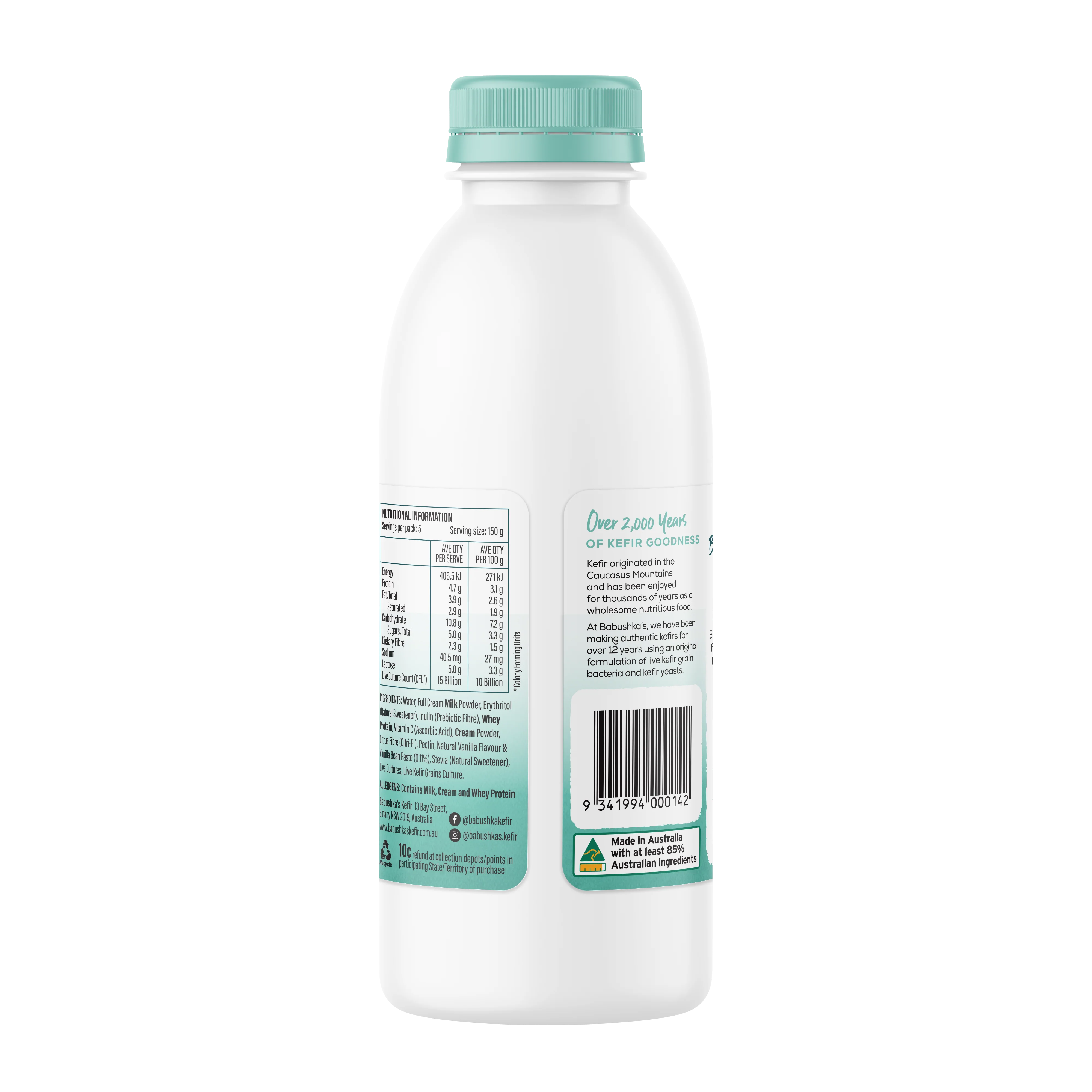 Babushka's Probiotic Kefir Natural Yoghurt Vanilla 750g - Image 3
