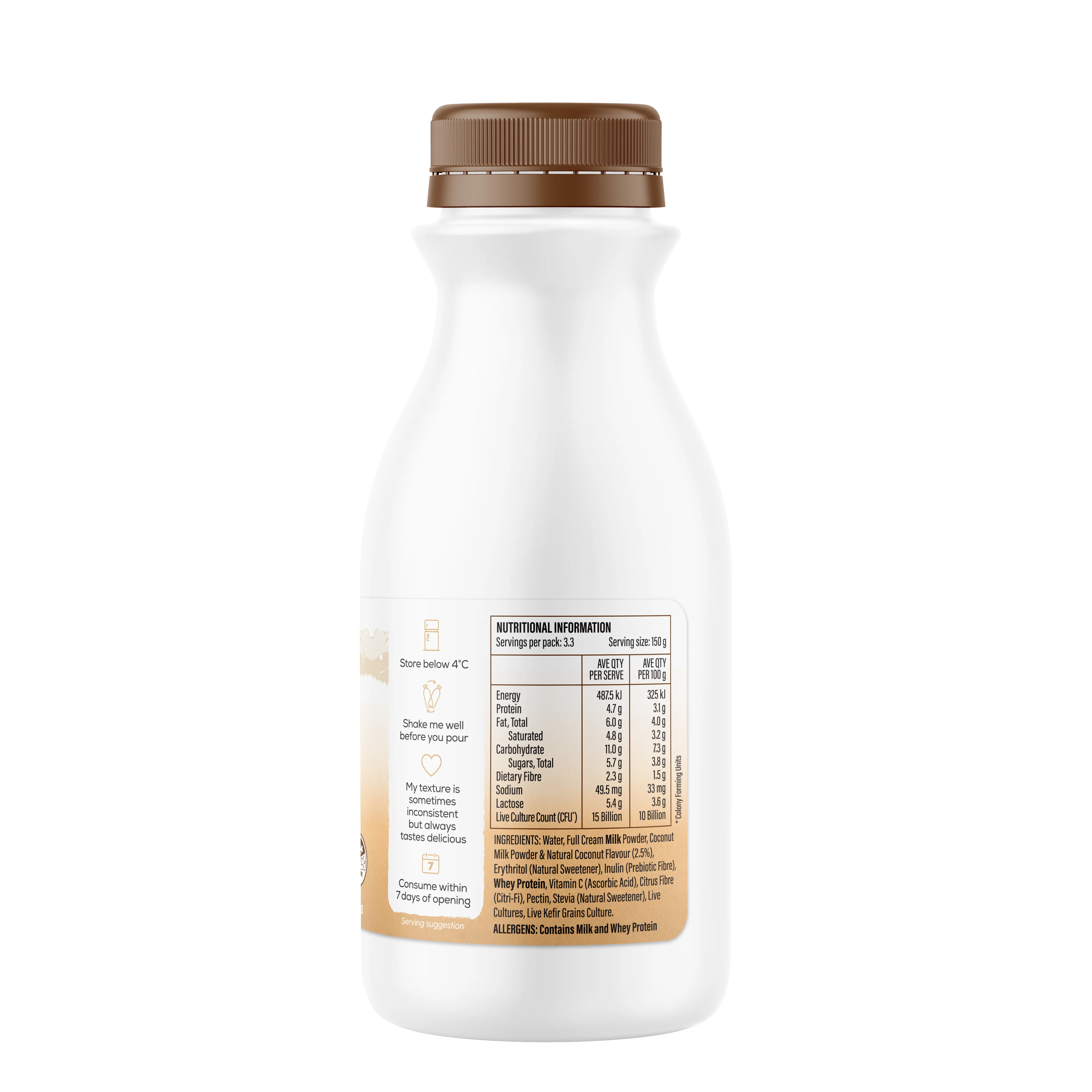 Babushka's Probiotic Kefir Natural Yoghurt Coconut 500g - Image 4