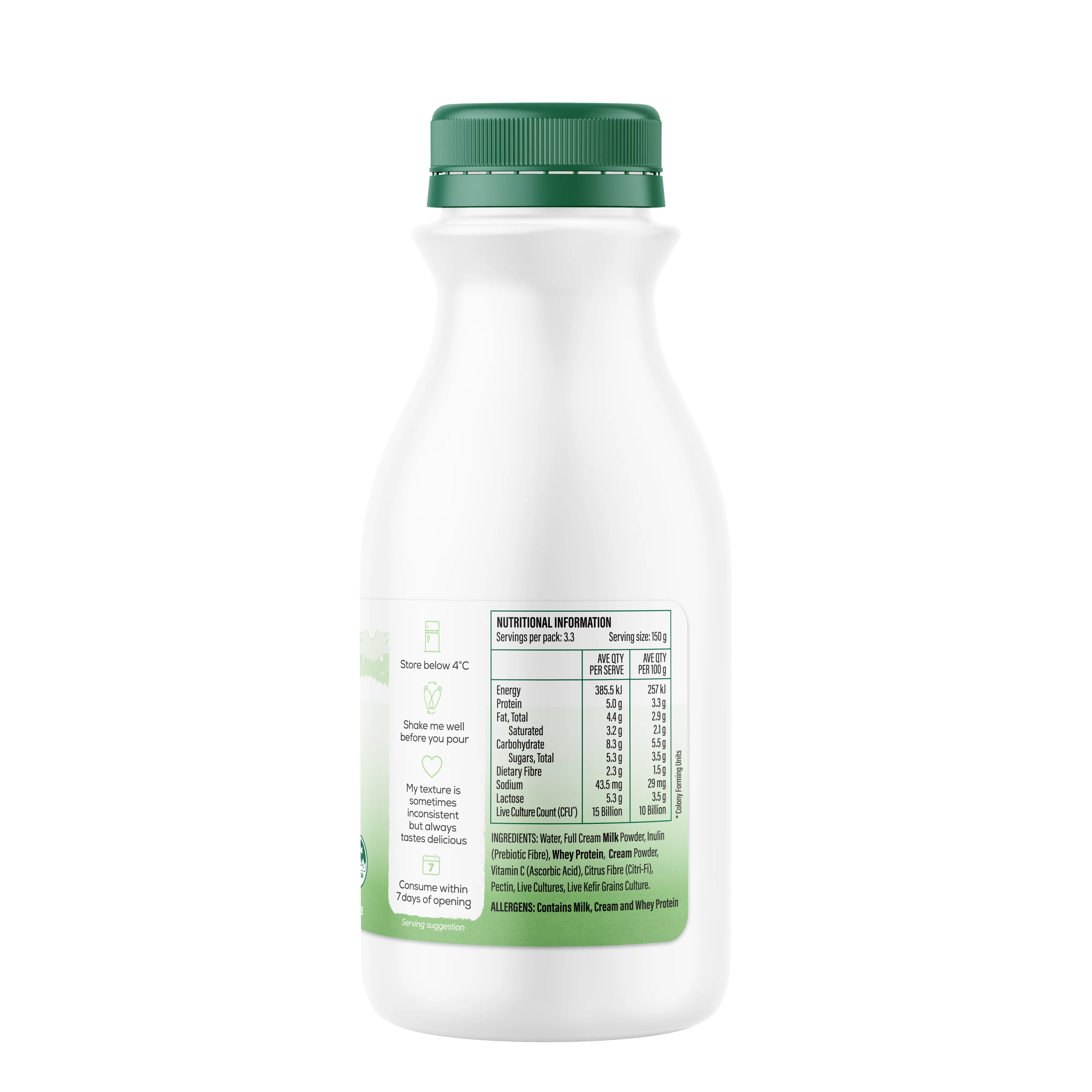 Babushka's Probiotic Kefir Natural Yoghurt 500g - Image 2