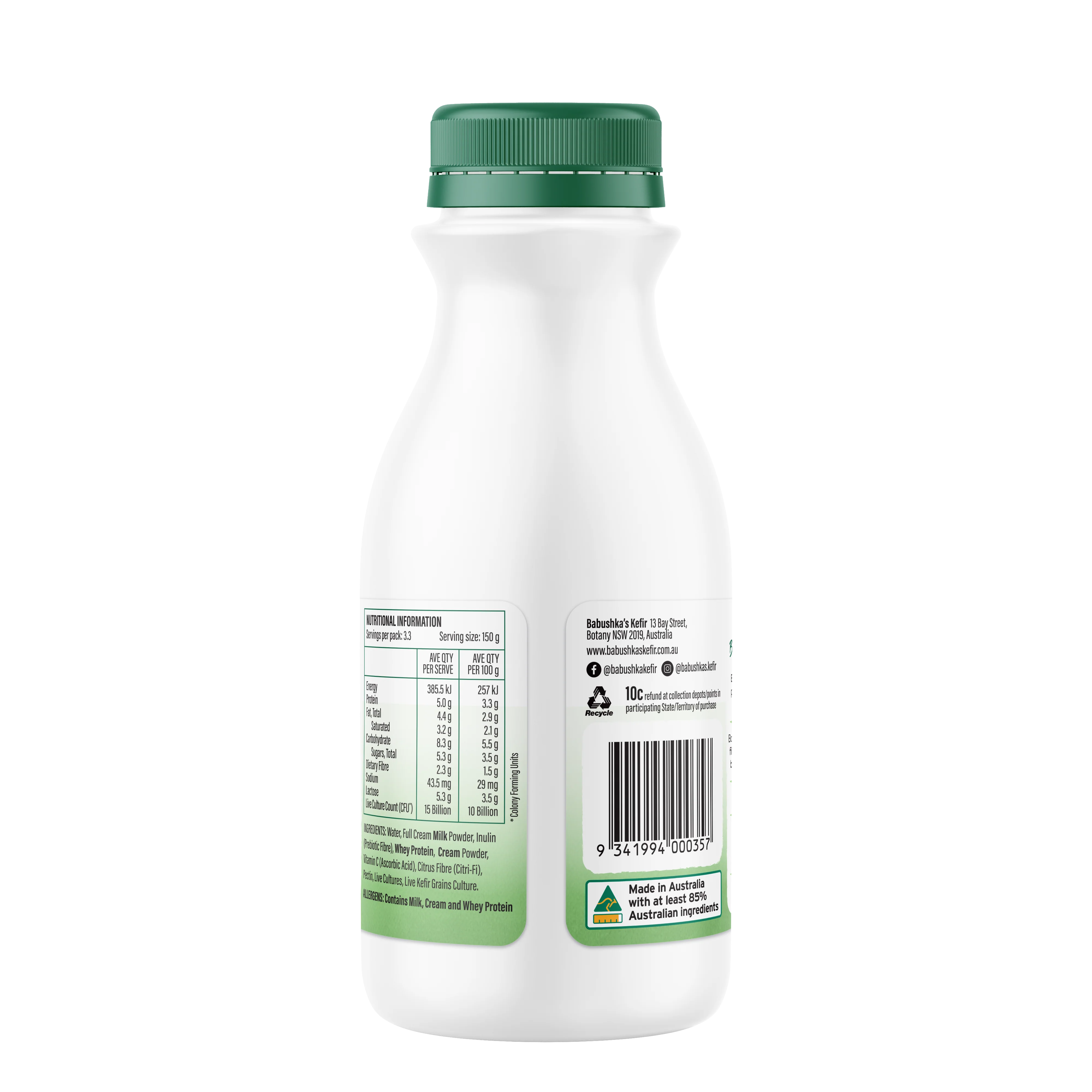 Babushka's Probiotic Kefir Natural Yoghurt 500g - Image 4