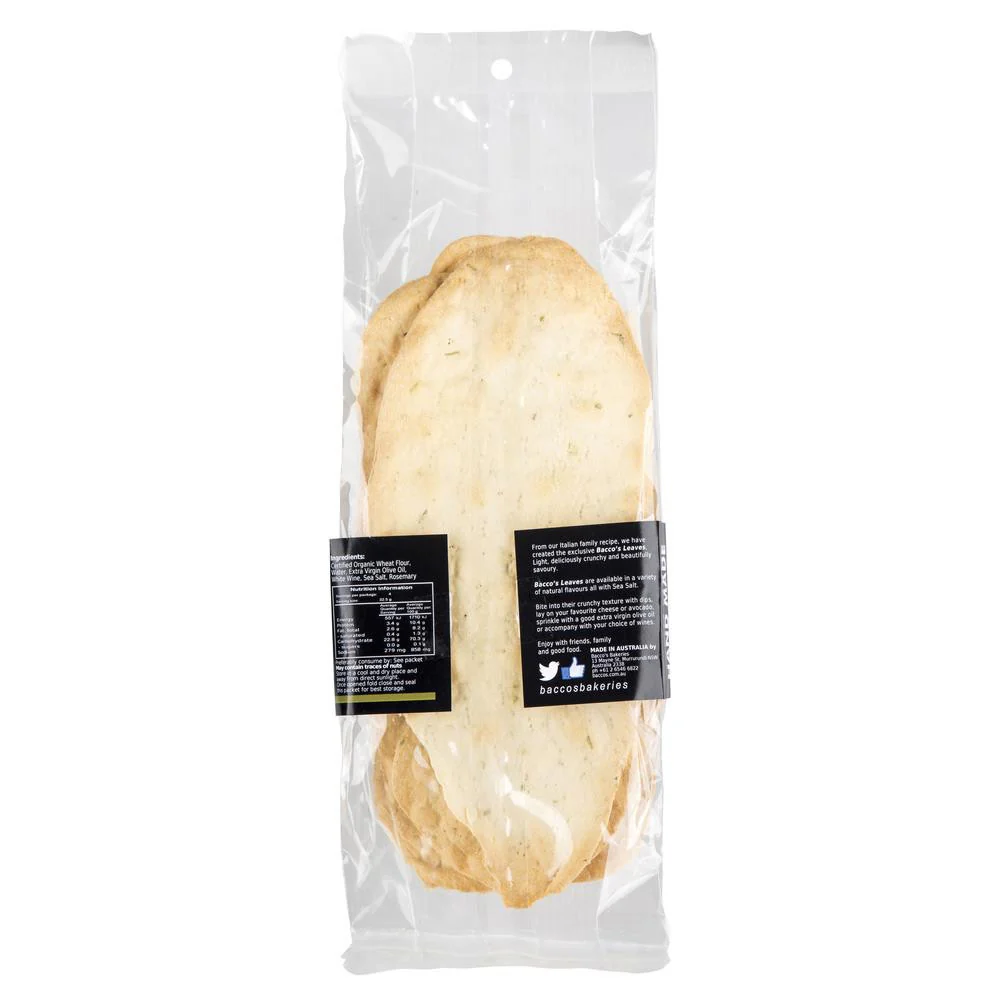 Bacco's Leaves Rosemary Organic Wheat Flatbread 130g - Image 2