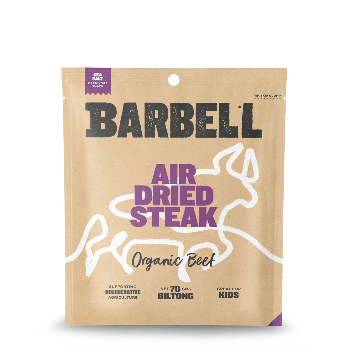 Barbell Foods Air Dried Steak Sea Salt Biltong 70g