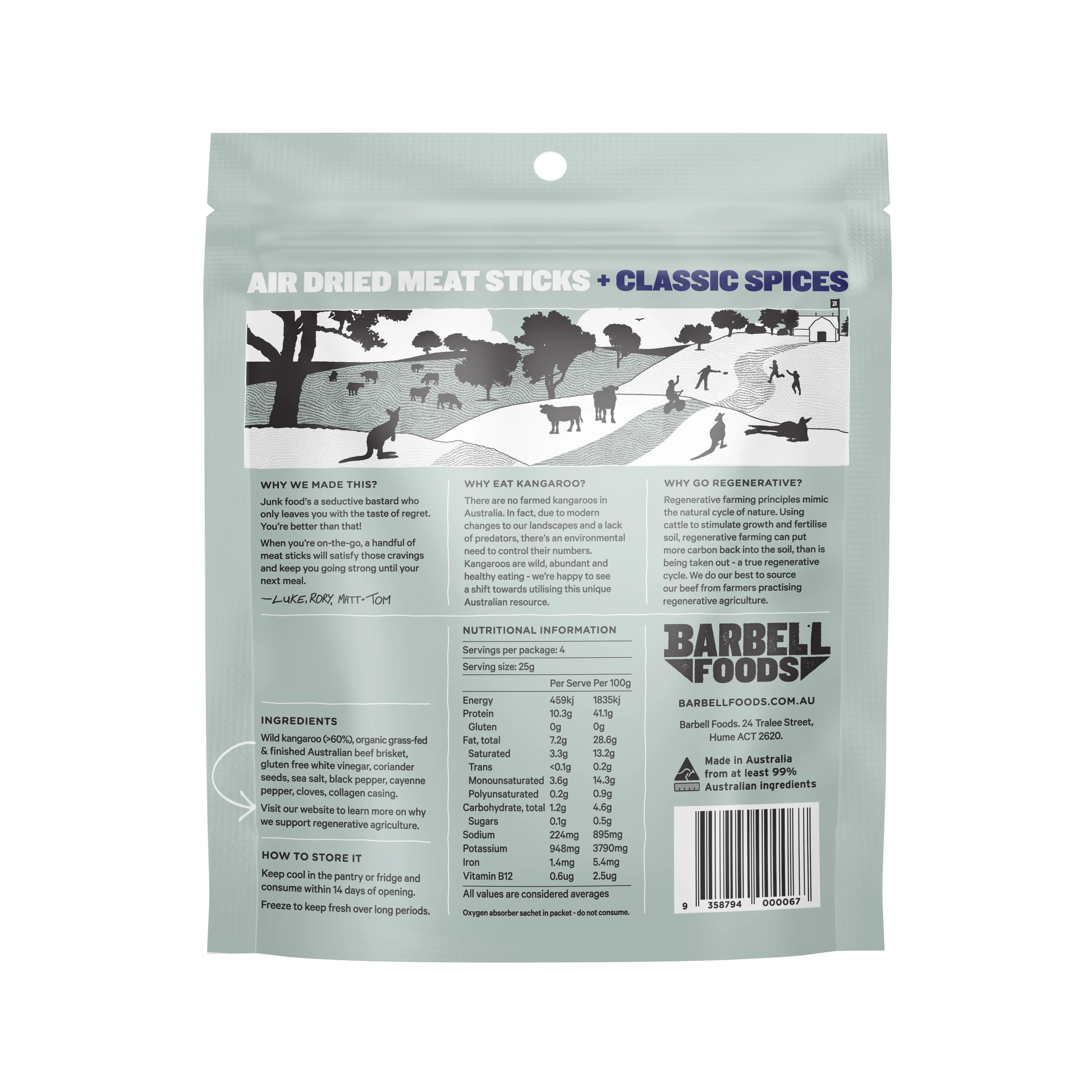 Barbell Foods Classic Meat Sticks 100g - Image 2