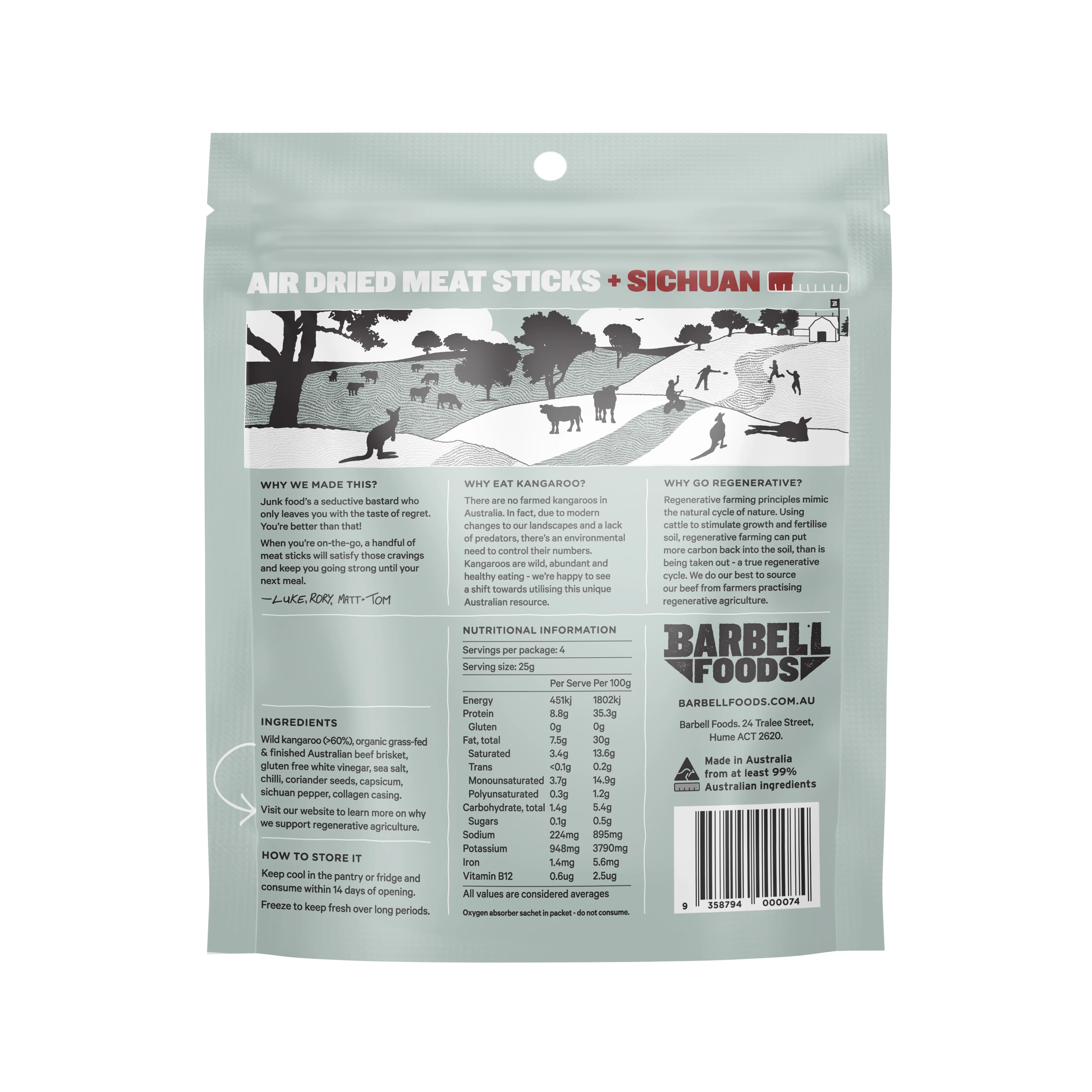 Barbell Foods Sichuan Meat Sticks 100g - Image 2