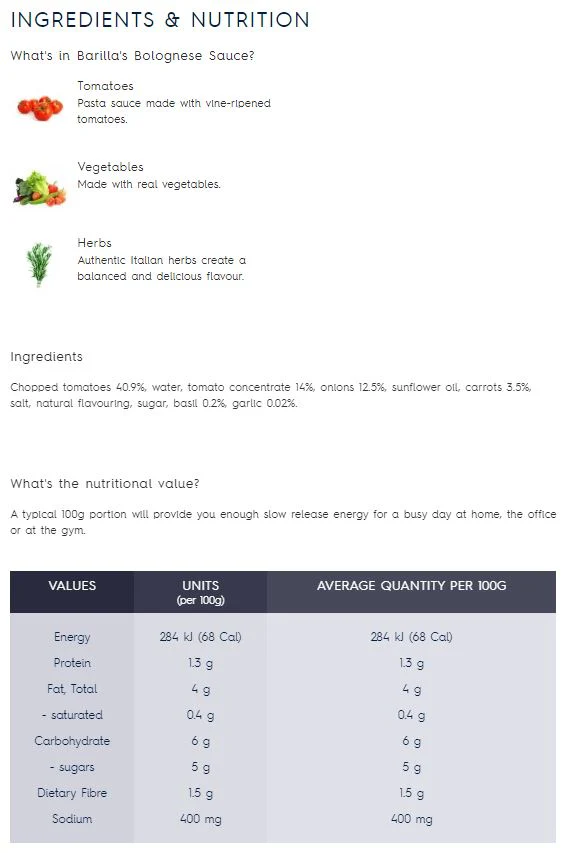 Barilla Pasta Sauce Bolognese 400g - Image 3