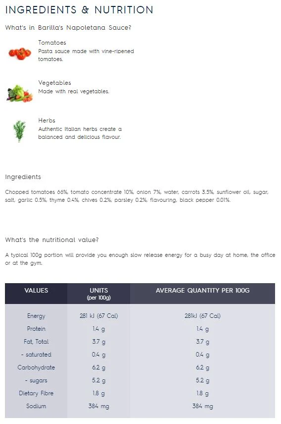Barilla Pasta Sauce Napoletana 400g - Image 3