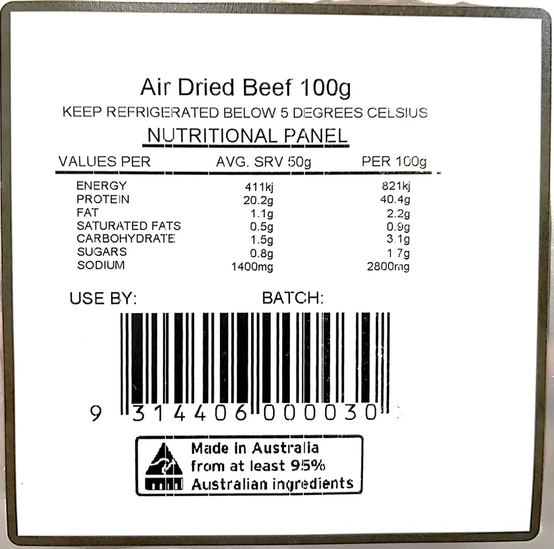 B-B Products Bresaola Air Dried Beef 100g - Image 2