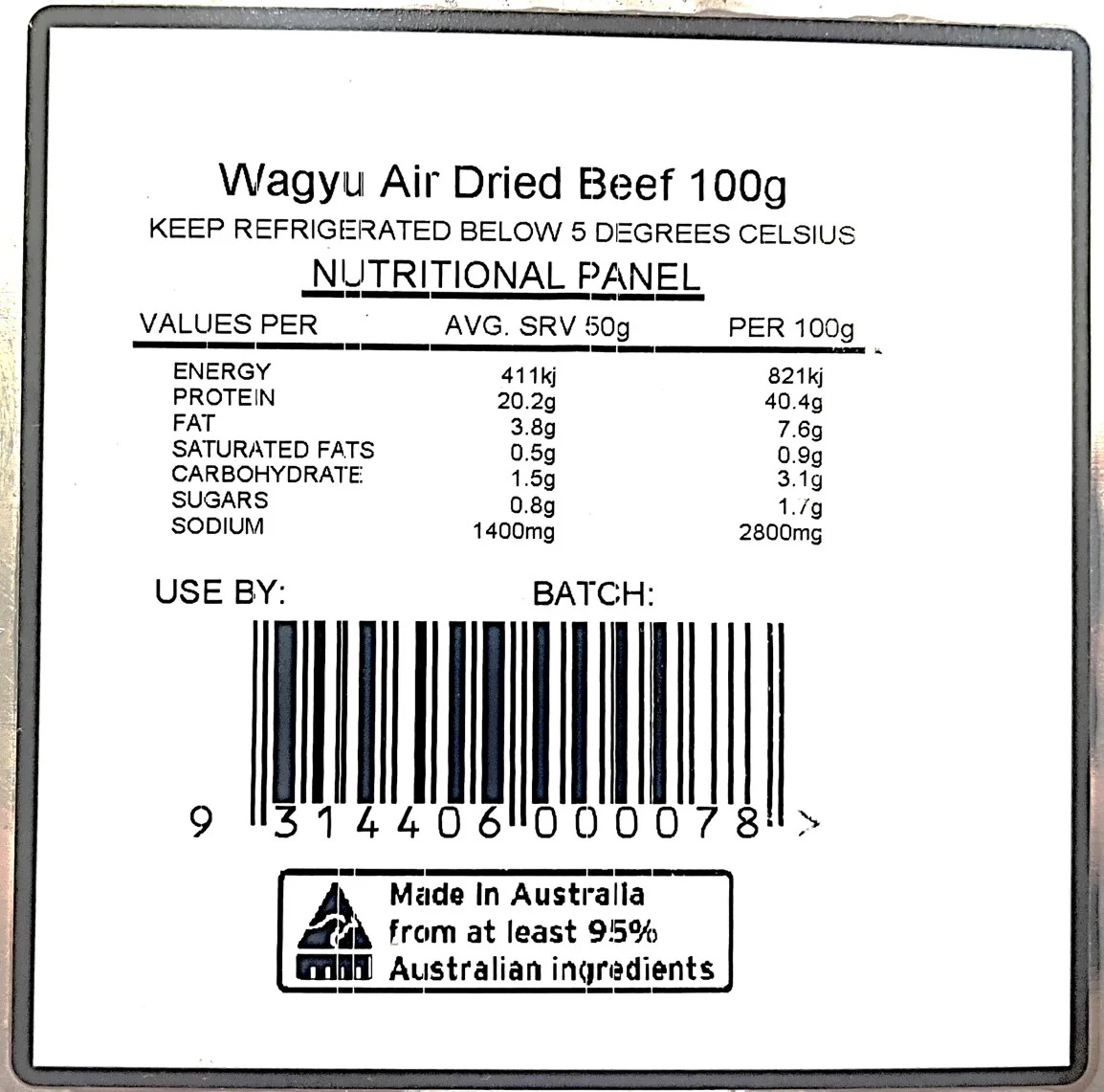 B-B Products Air Dried Wagyu Beef 100g - Image 2