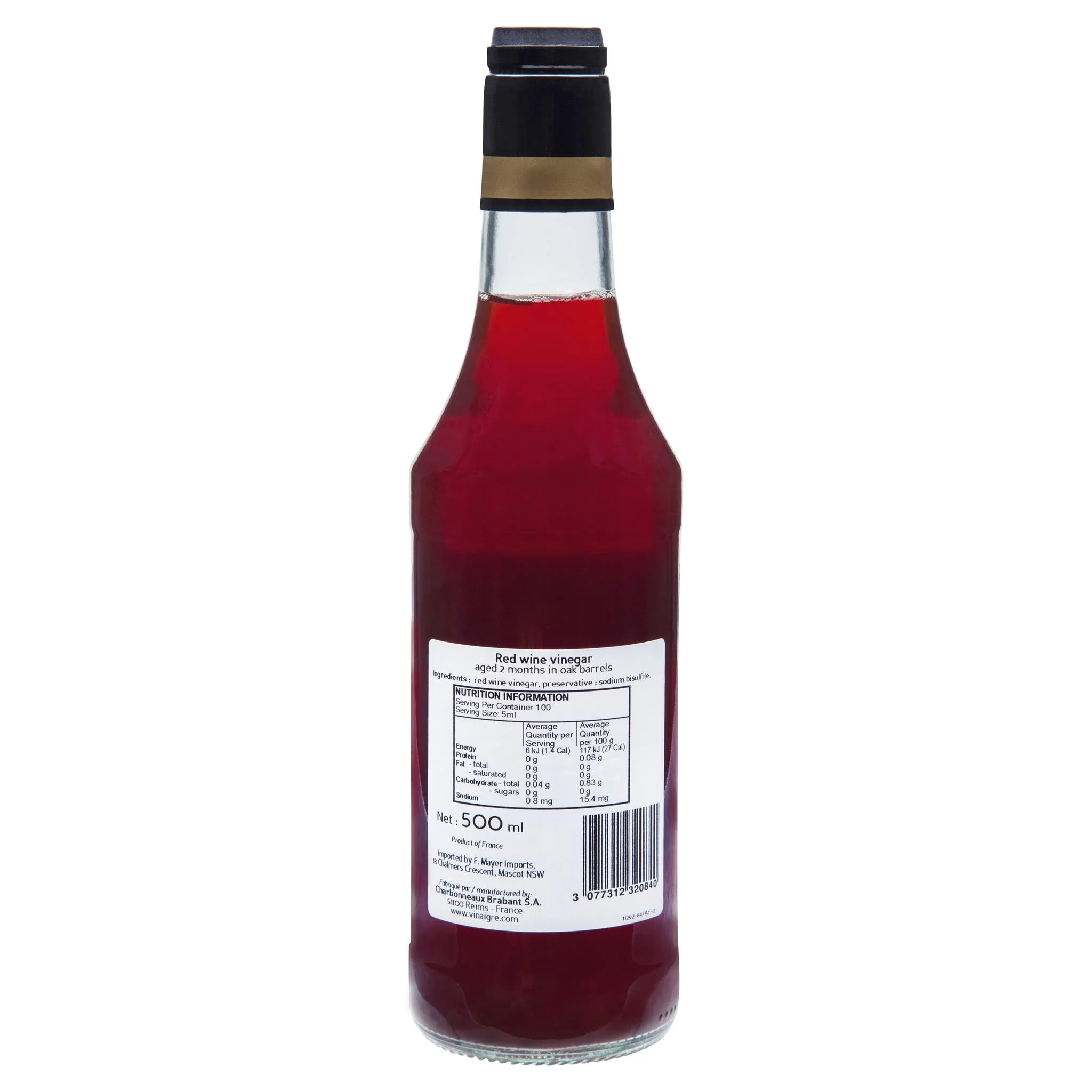 Beaufor Red Wine Vinegar 500ml - Image 2
