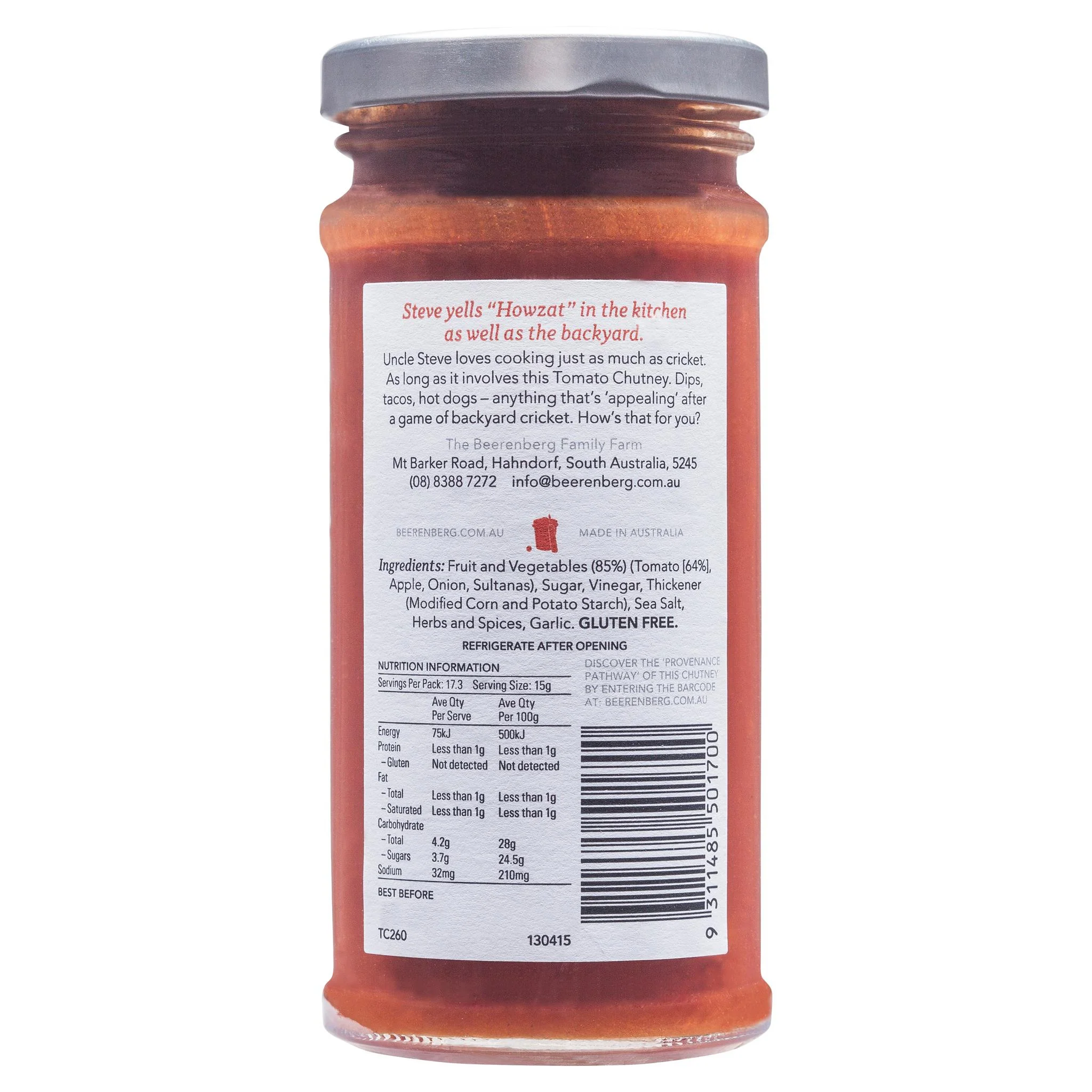 Beerenberg Chutney Tomato 260g - Image 2
