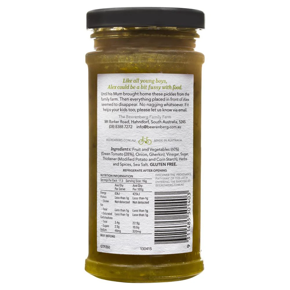 Beerenberg Green Tomato Pickle 260g - Image 2