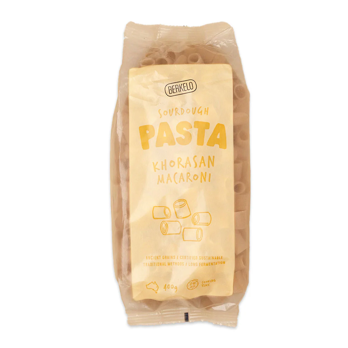 Berkelo Sourdough Pasta Khorasan Macaroni 400g