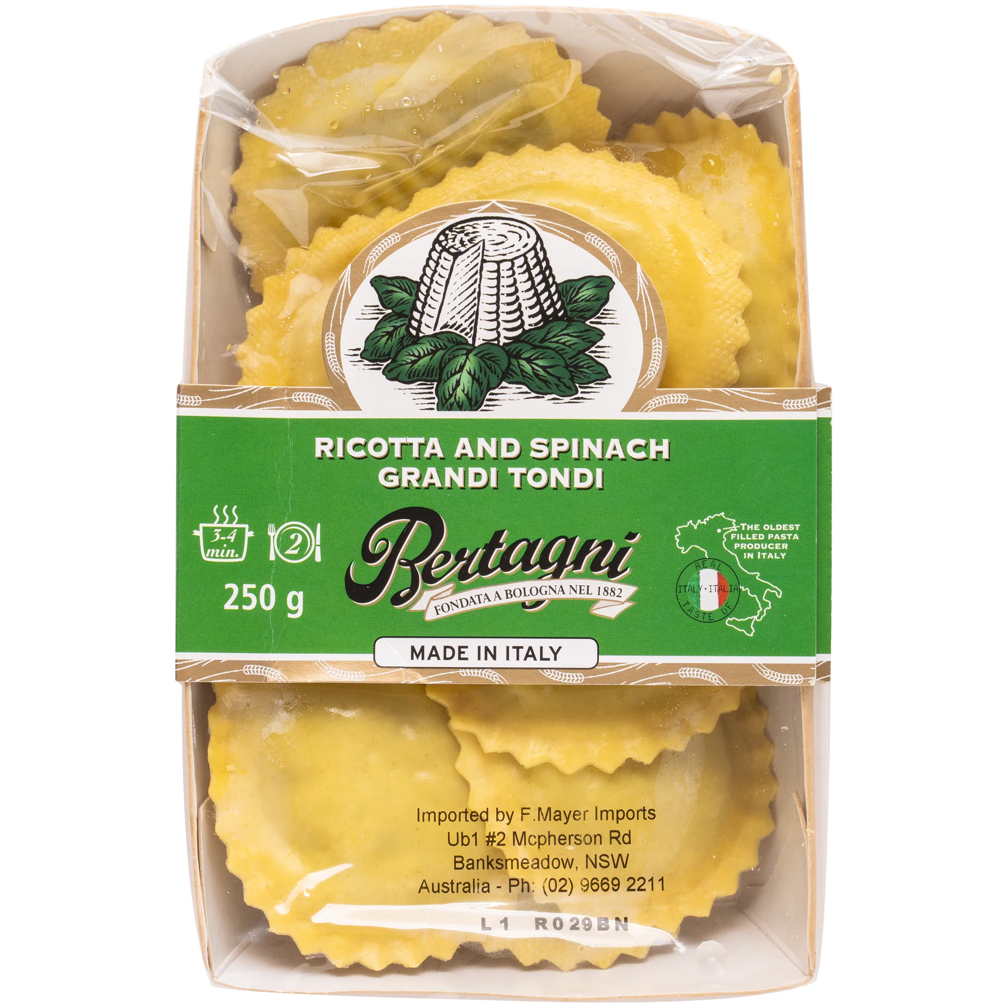 Bertagni Ricotta and Spinach Grandi Tondi 250g