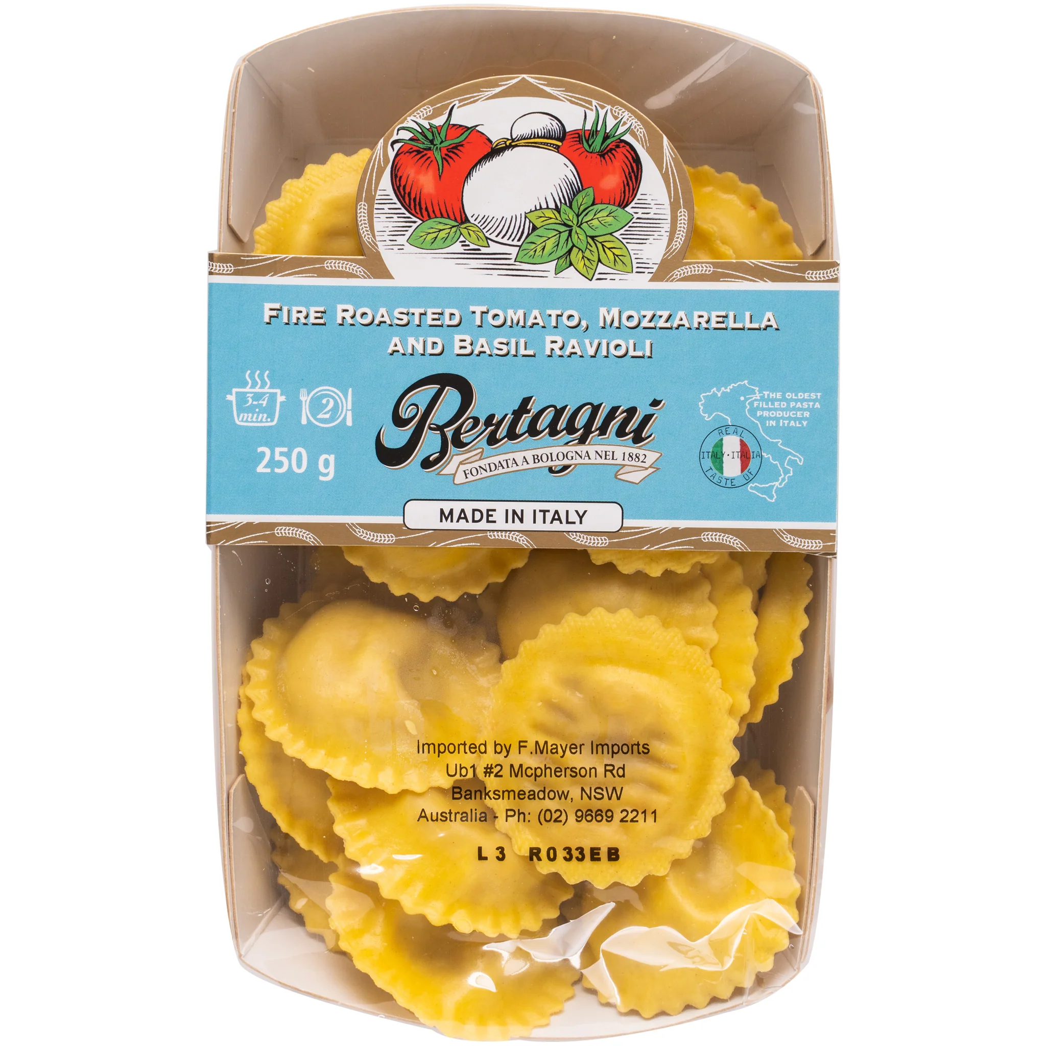 Bertagni Tomato Mozzarella and Basil Ravioli 250g