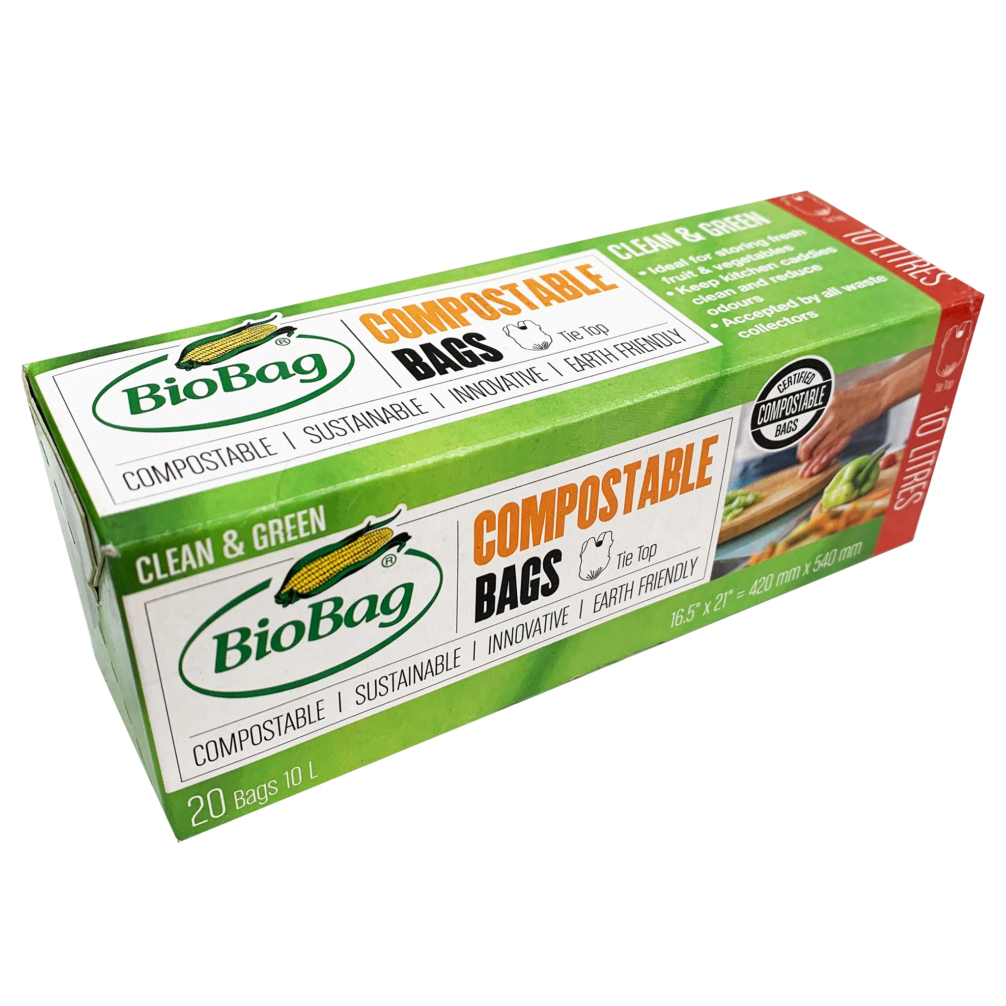 Biobag Compostable Tie Top Bags 20 x 10L - Image 2