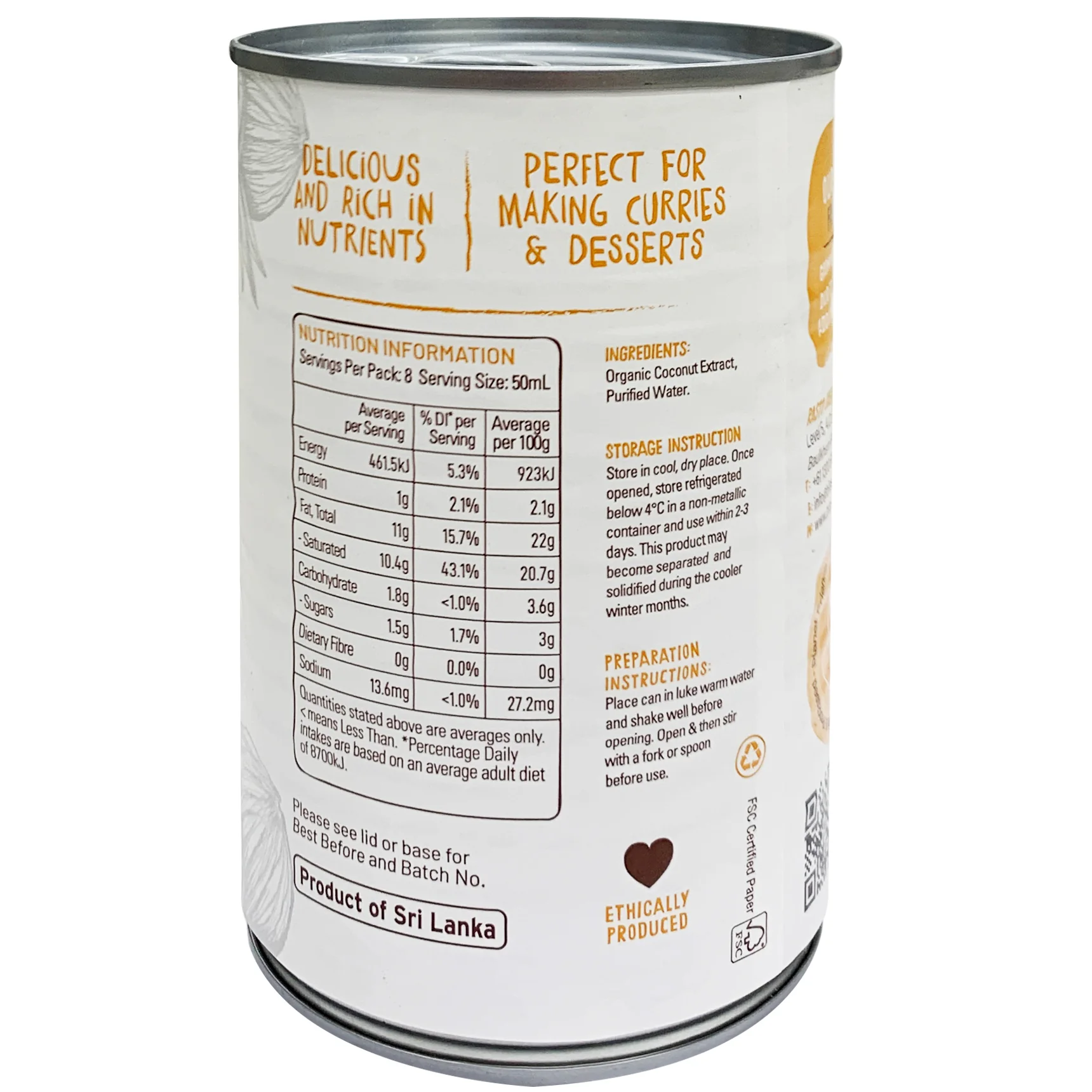 Blissful Organic Coconut Cream 400mL - Image 2