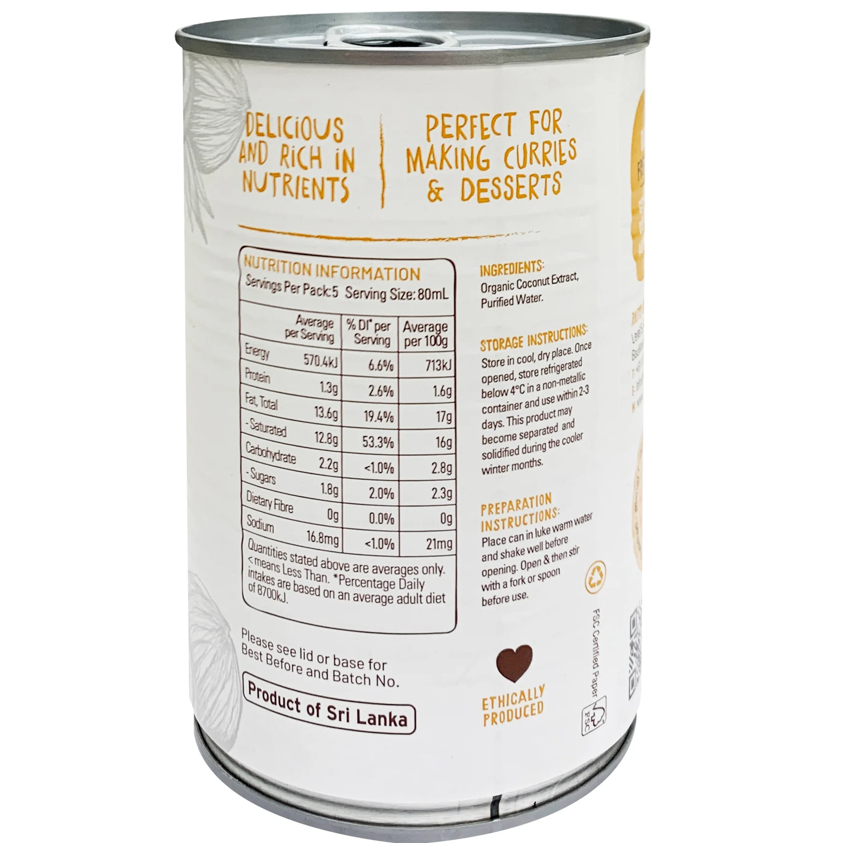 Blissful Organic Coconut Milk 400mL - Image 2