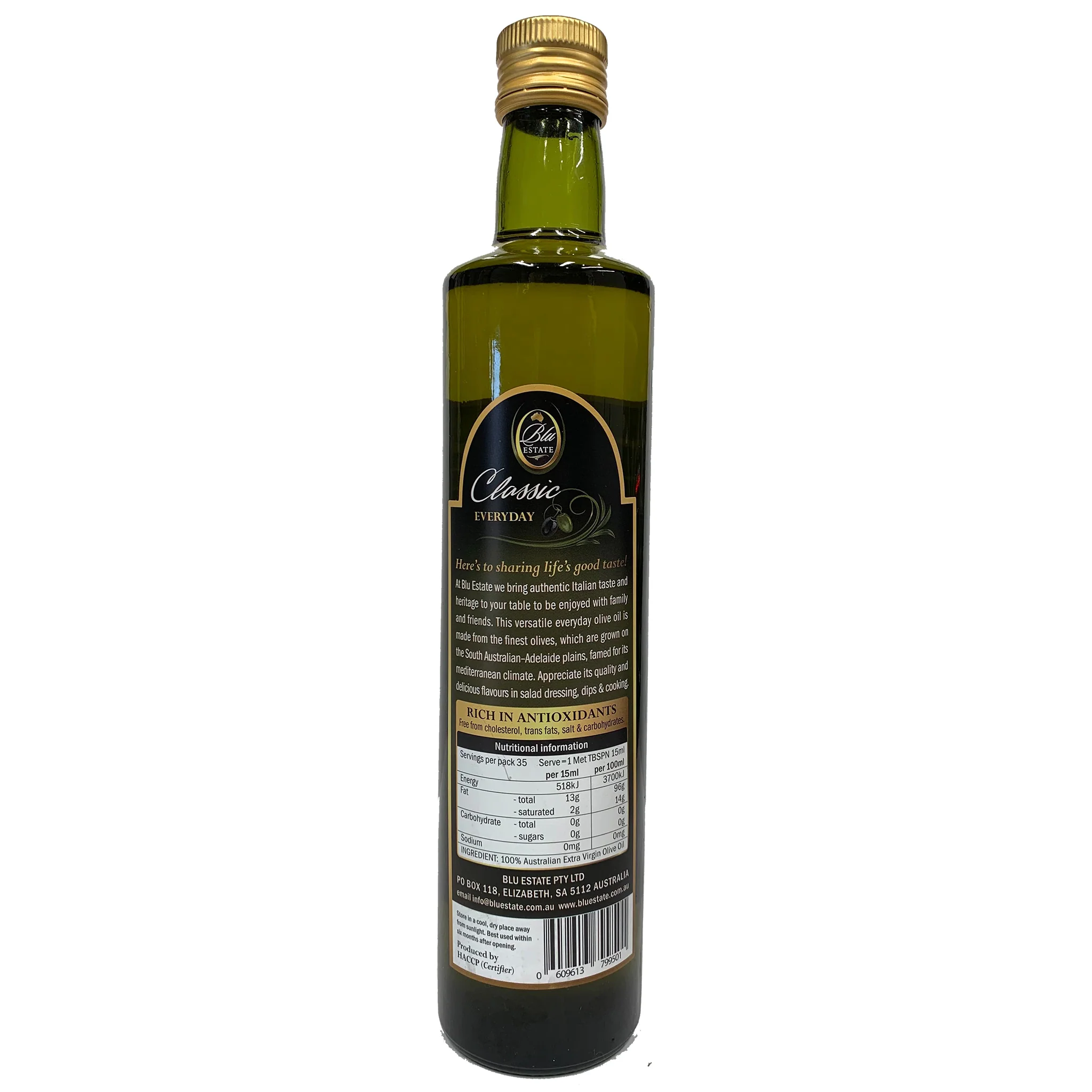 Blu Estate Extra Virgin Olive Oil Classic Everyday 500ml - Image 2