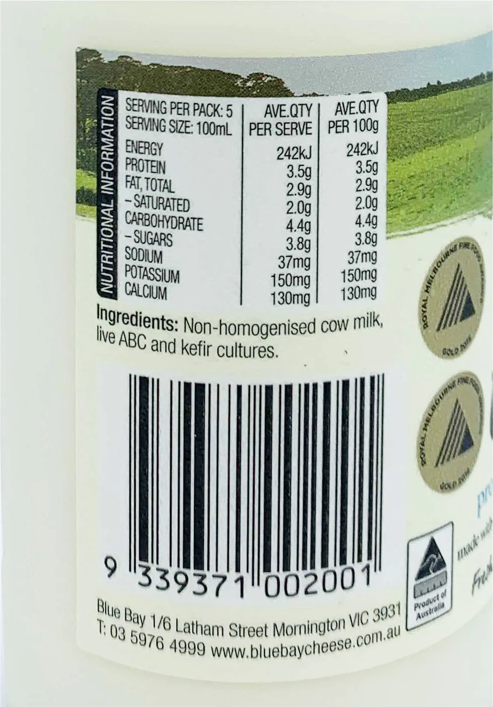 Blue Bay Organic Milk Probiotic Kefir Yoghurt 500ml - Image 2