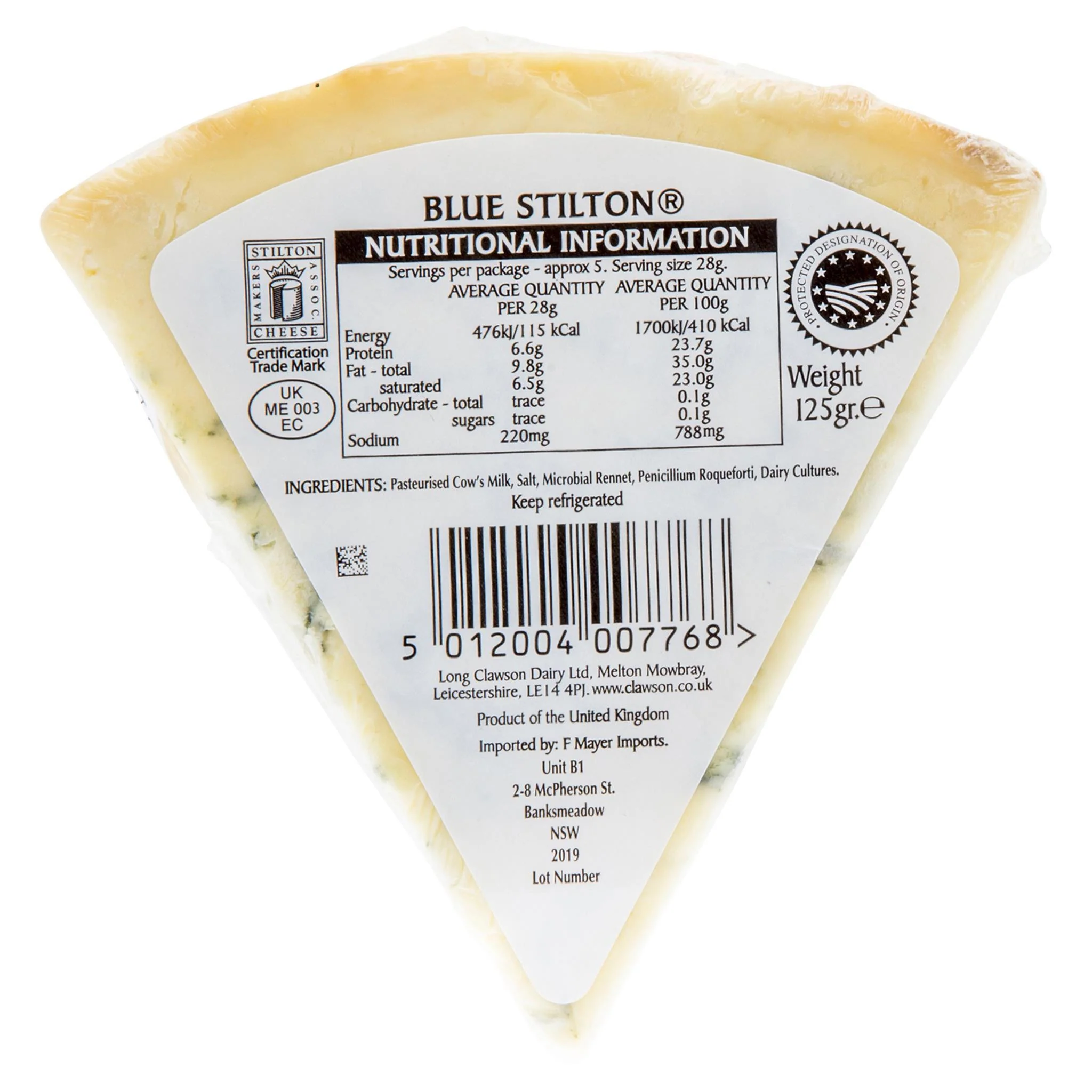 Clawson Blue Stilton Cheese Wedge 150g - Image 2