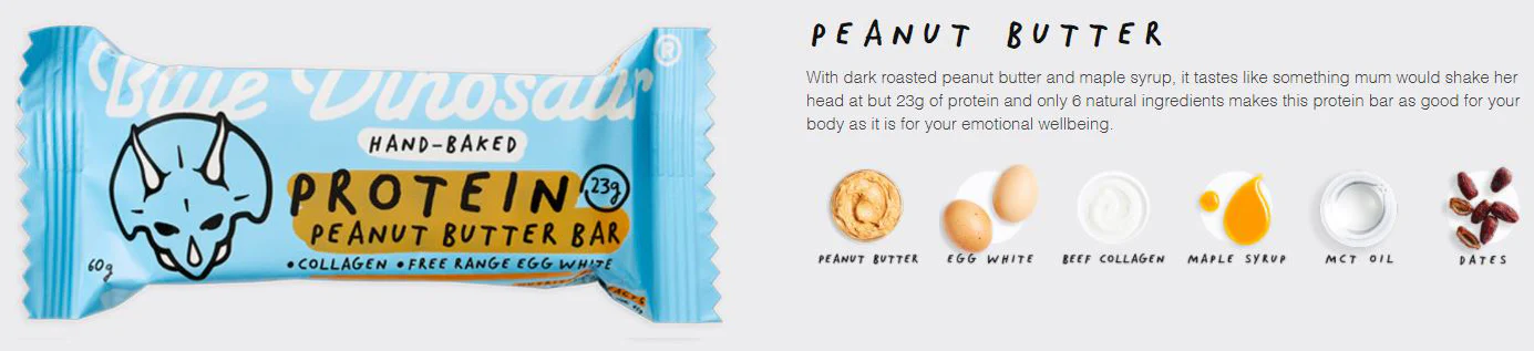 Blue Dinosaur Peanut Butter Protein Bar 20g - Image 3