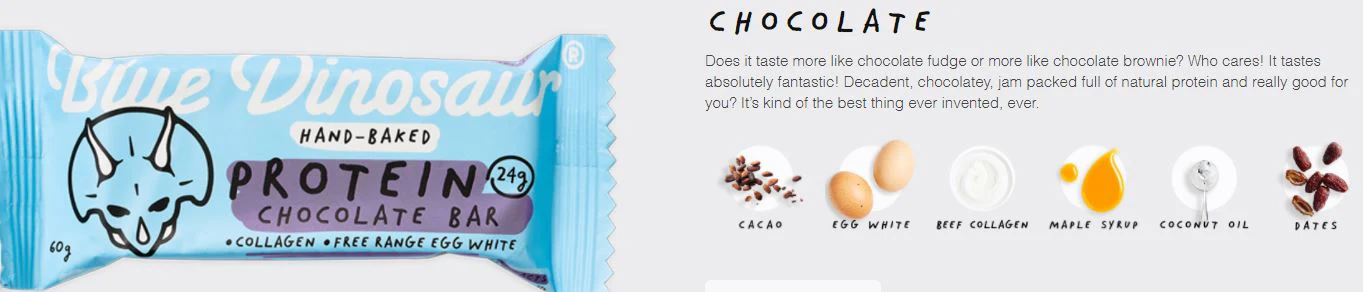 Blue Dinosaur Chocolate Protein Bar 60g - Image 3