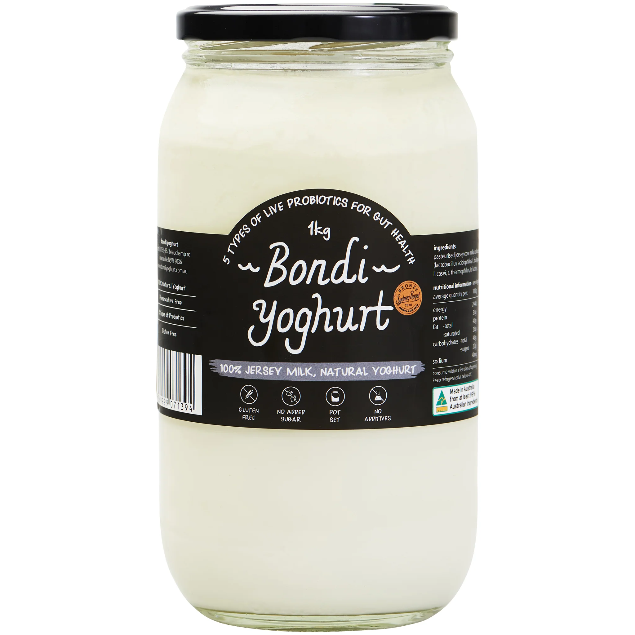 Bondi Yoghurt Natural Jersey Milk Yoghurt 1kg