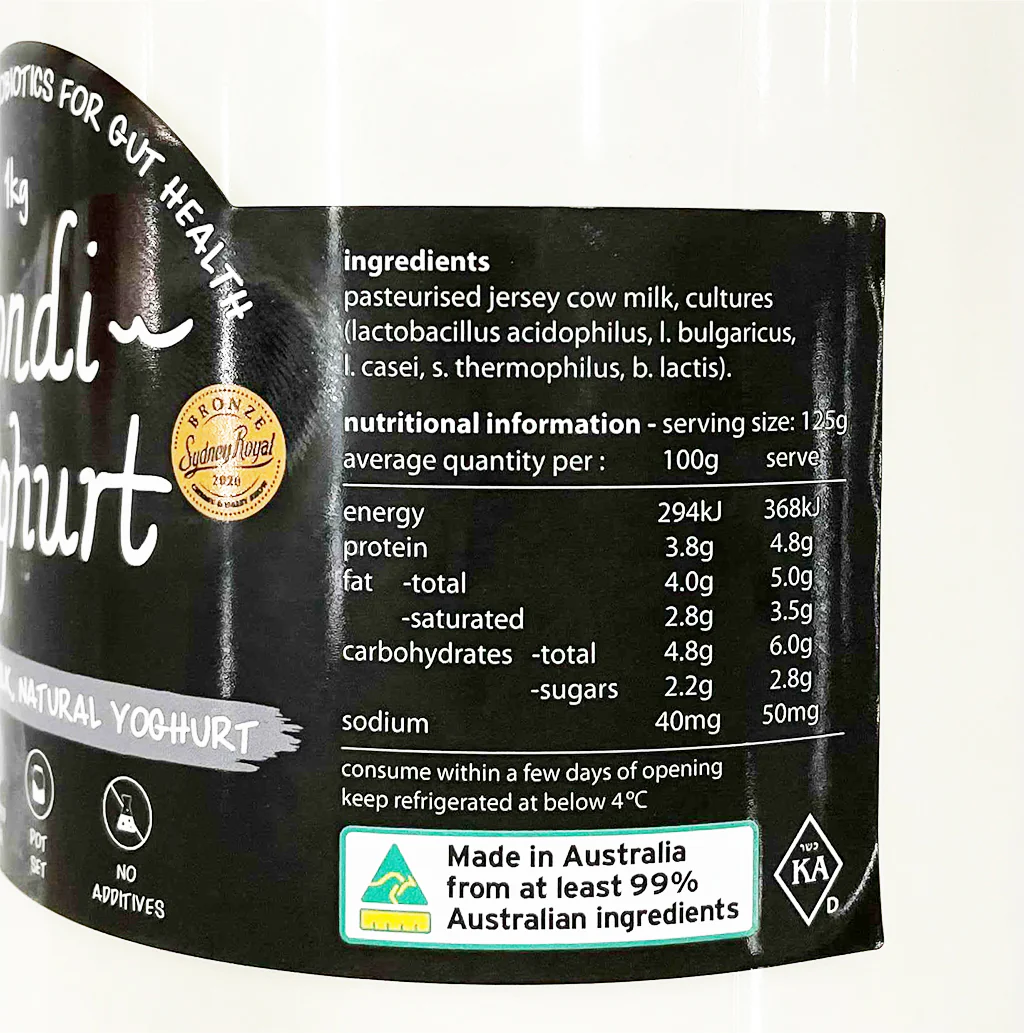 Bondi Yoghurt Natural Jersey Milk Yoghurt 1kg - Image 2