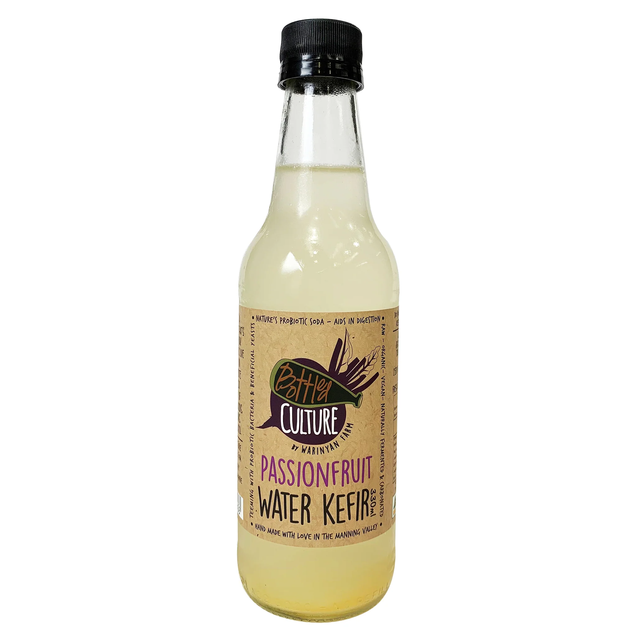 Bottled Culture Drinks Passionfruit Water Kefir 330ml