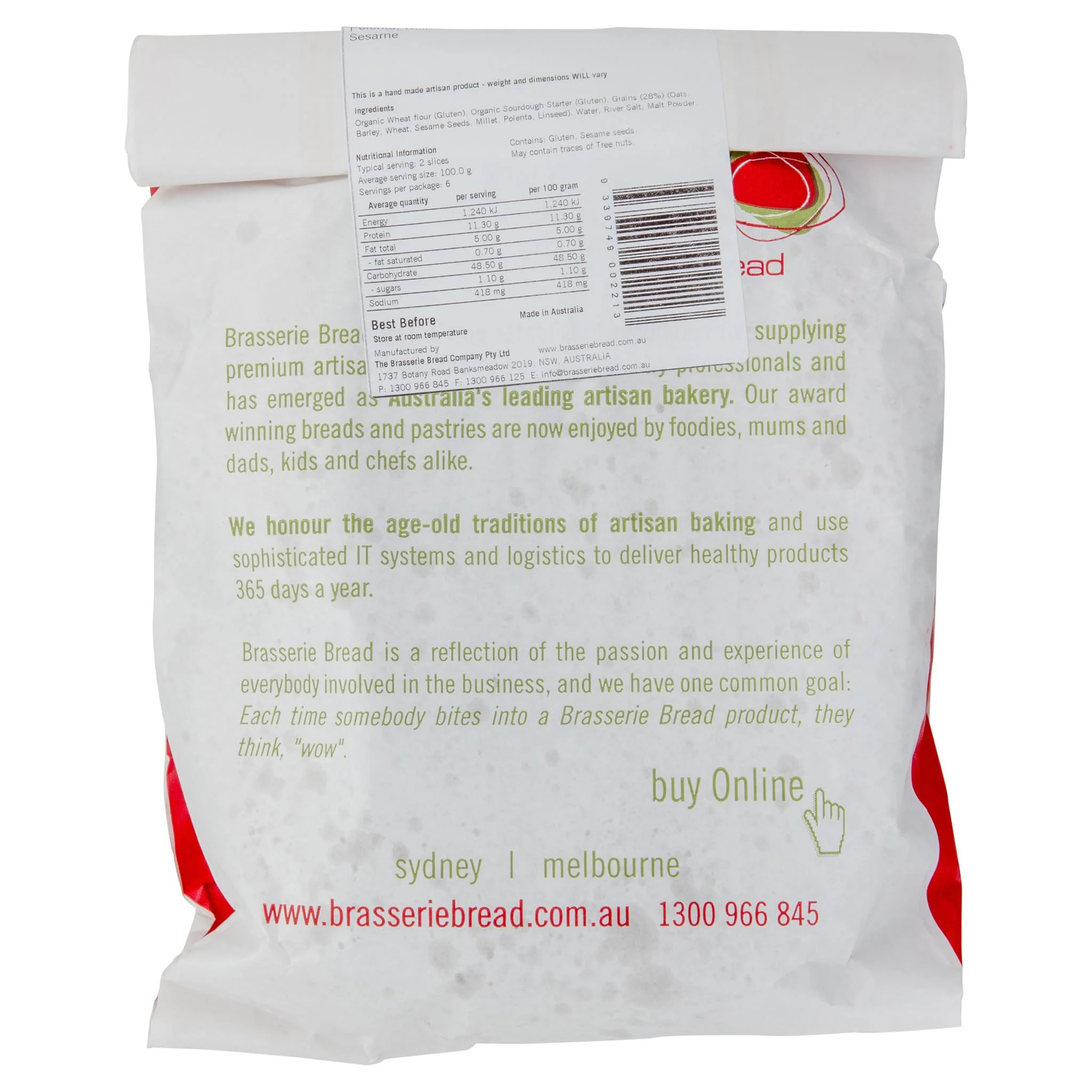 Brasserie Harvest Grain Loaf 680g - Image 2