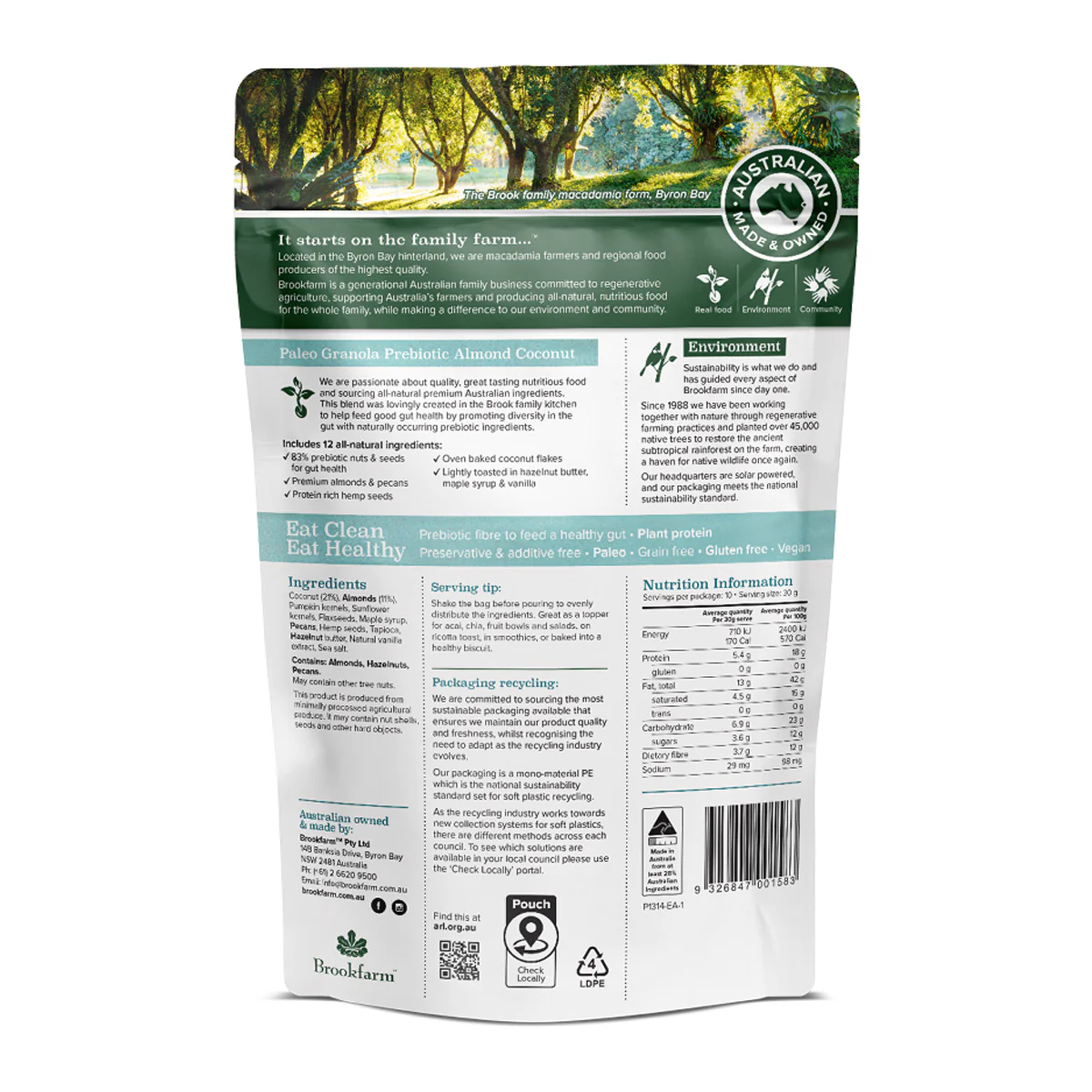 Brookfarm Prebiotic Paleo Granola Almond Coconut 300g - Image 2