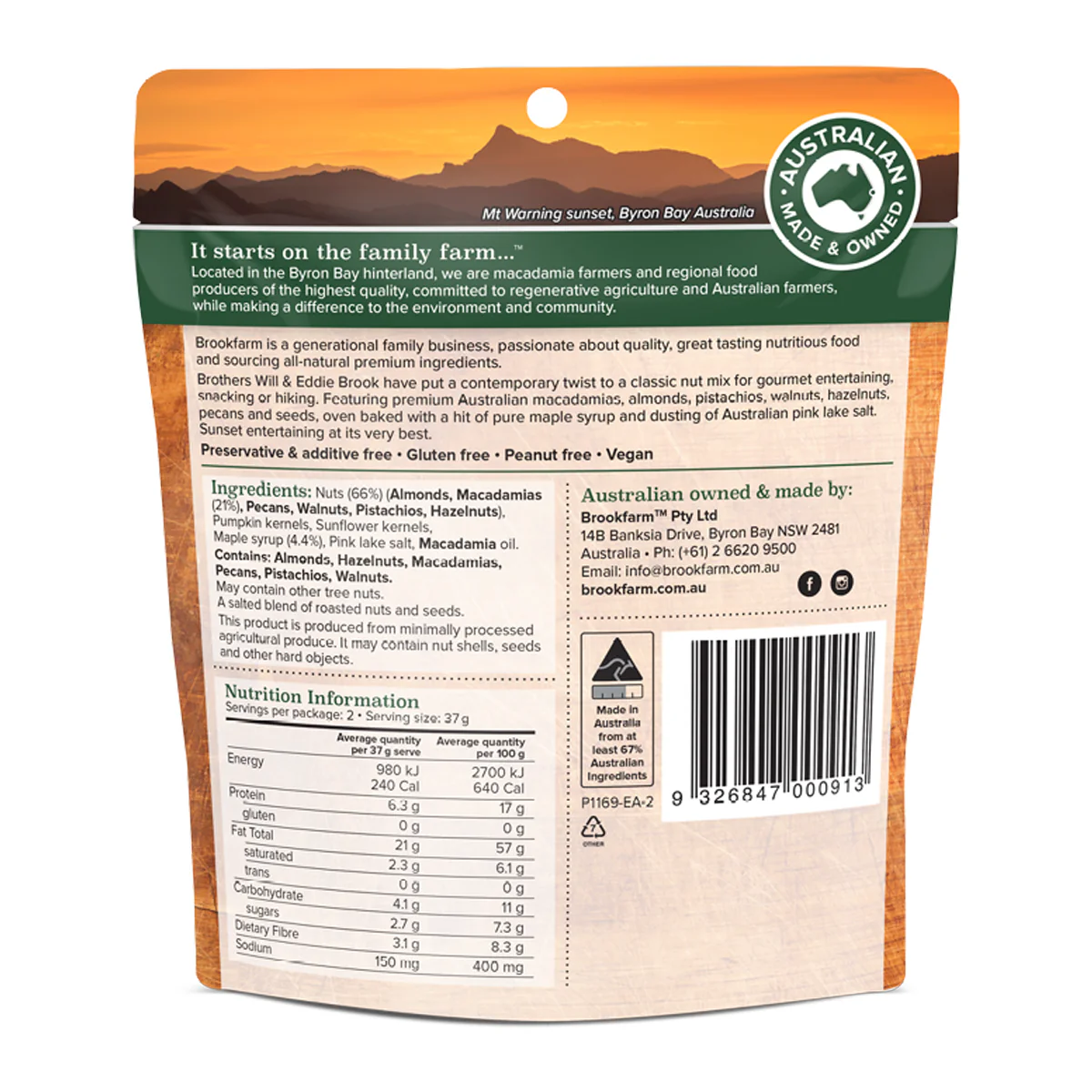 Brookfarm Roasted Nuts Maple & Pink Lake Salt 75g - Image 2