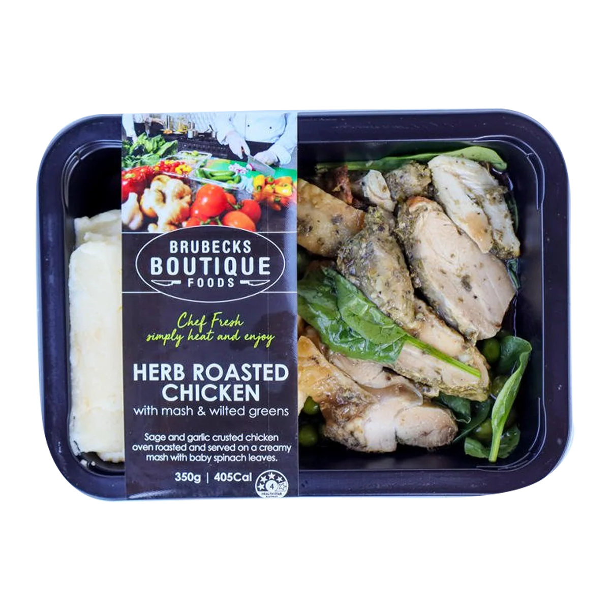 Brubecks Boutique Foods Herb Roast Chicken and Mash 350g