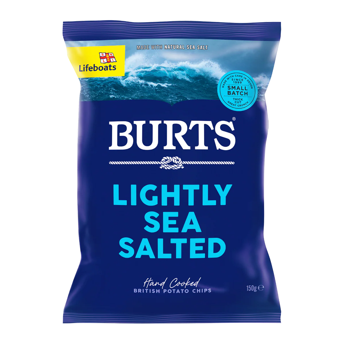 Burts Hand Cooked Potato Chips Sea Salt 150g