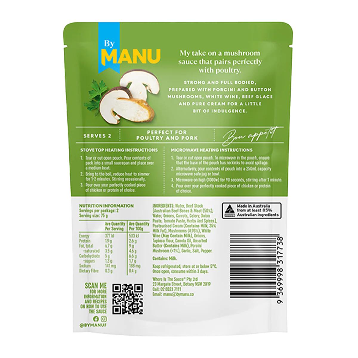 By Manu Mushroom Sauce 150g - Image 2