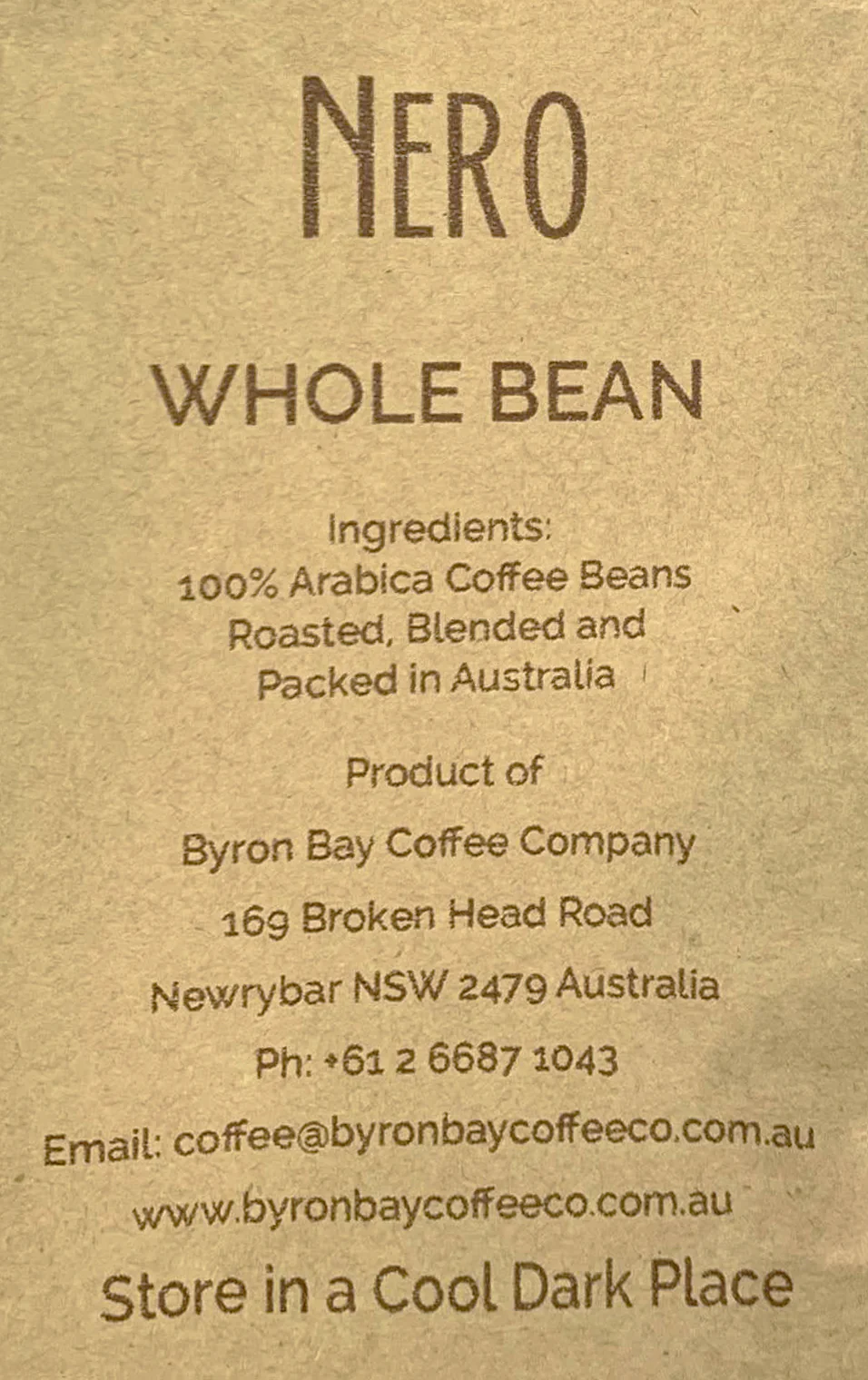 Byron Bay Coffee Co. Nero Espresso Bean Coffee 500g - Image 2