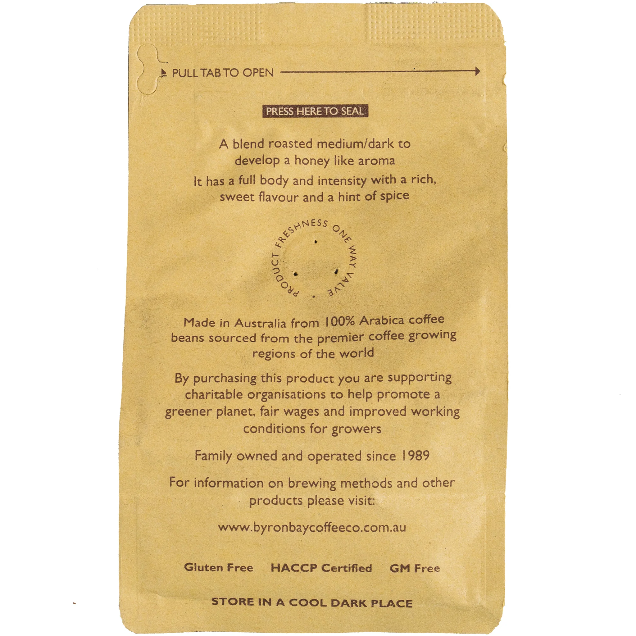 Byron Bay Coffee Co. Nero Espresso Ground Coffee 250g - Image 2