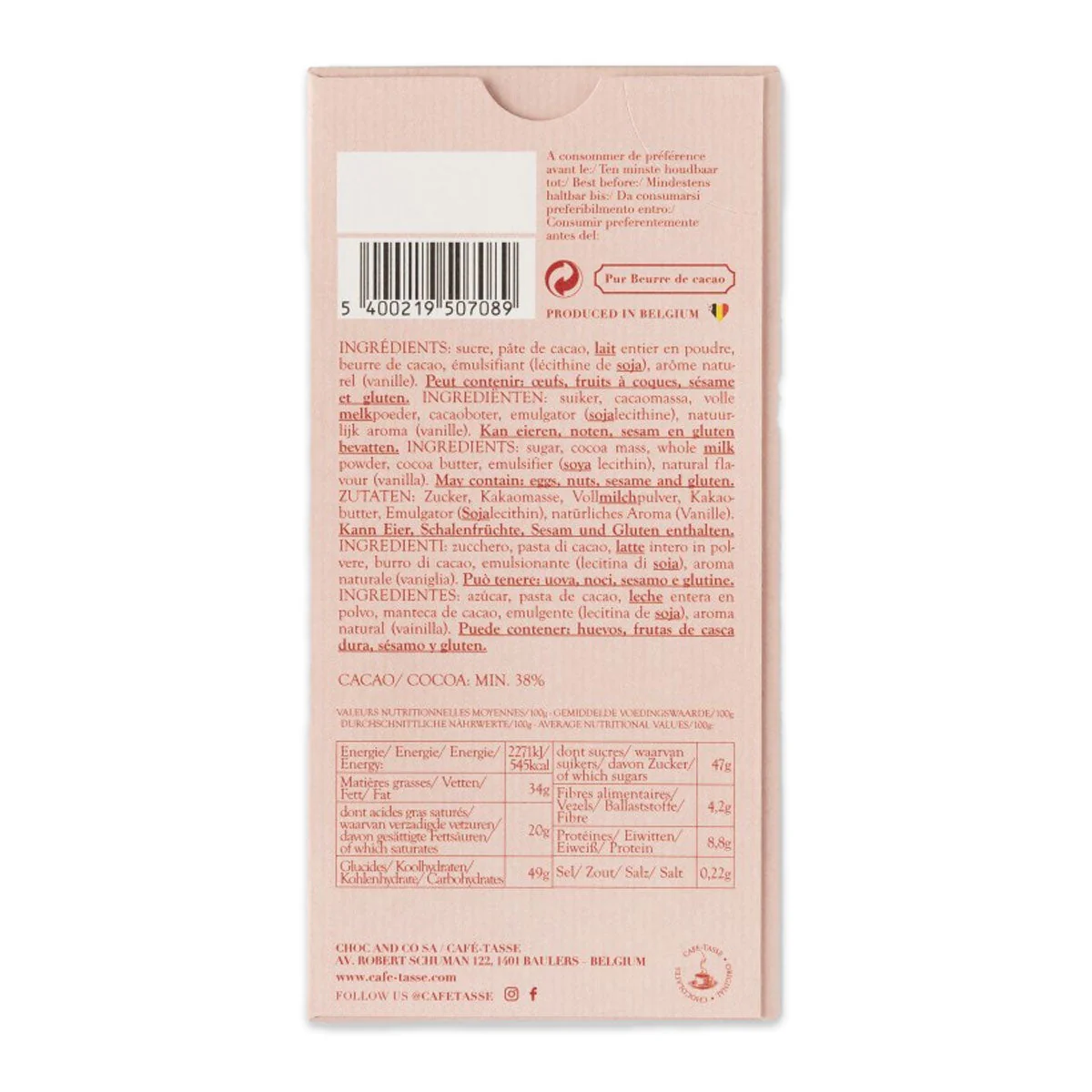 Cafe Tasse Love Block Milk Chocolate 85g - Image 3