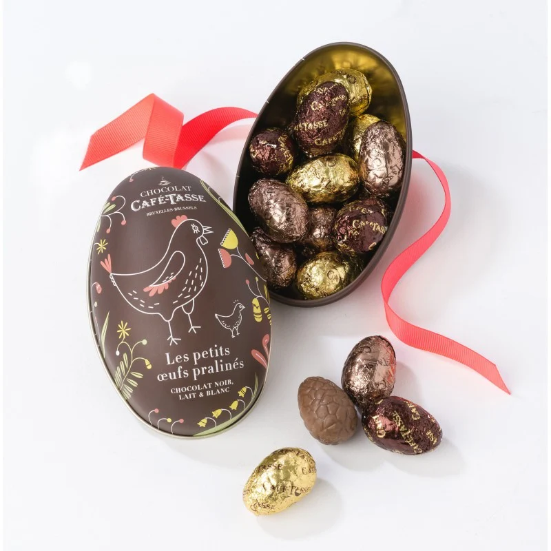 Cafe Tasse Metal Tin Egg filled with Eggs 156g - Image 2