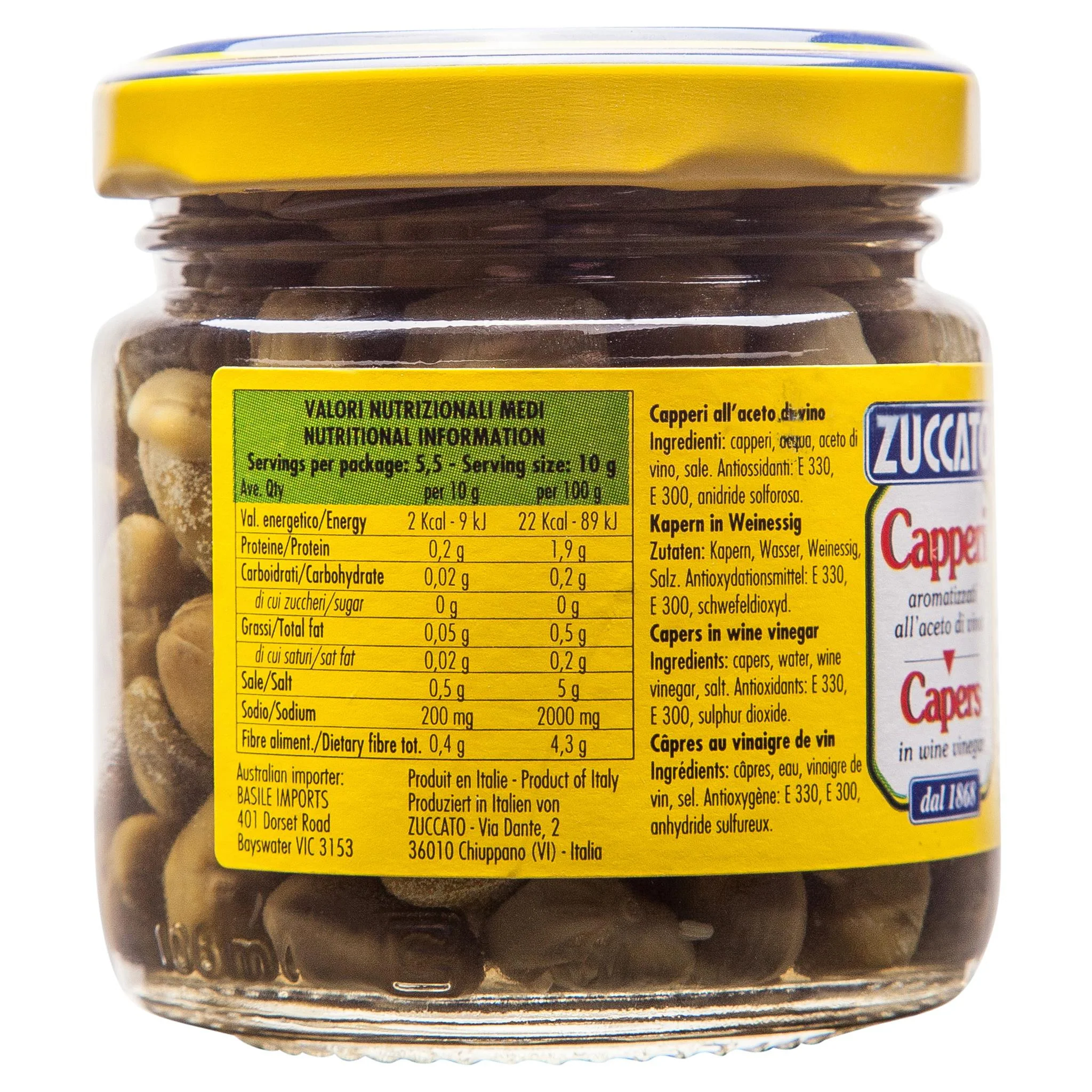 Zuccato Capers In Vinegar 100g - Image 3