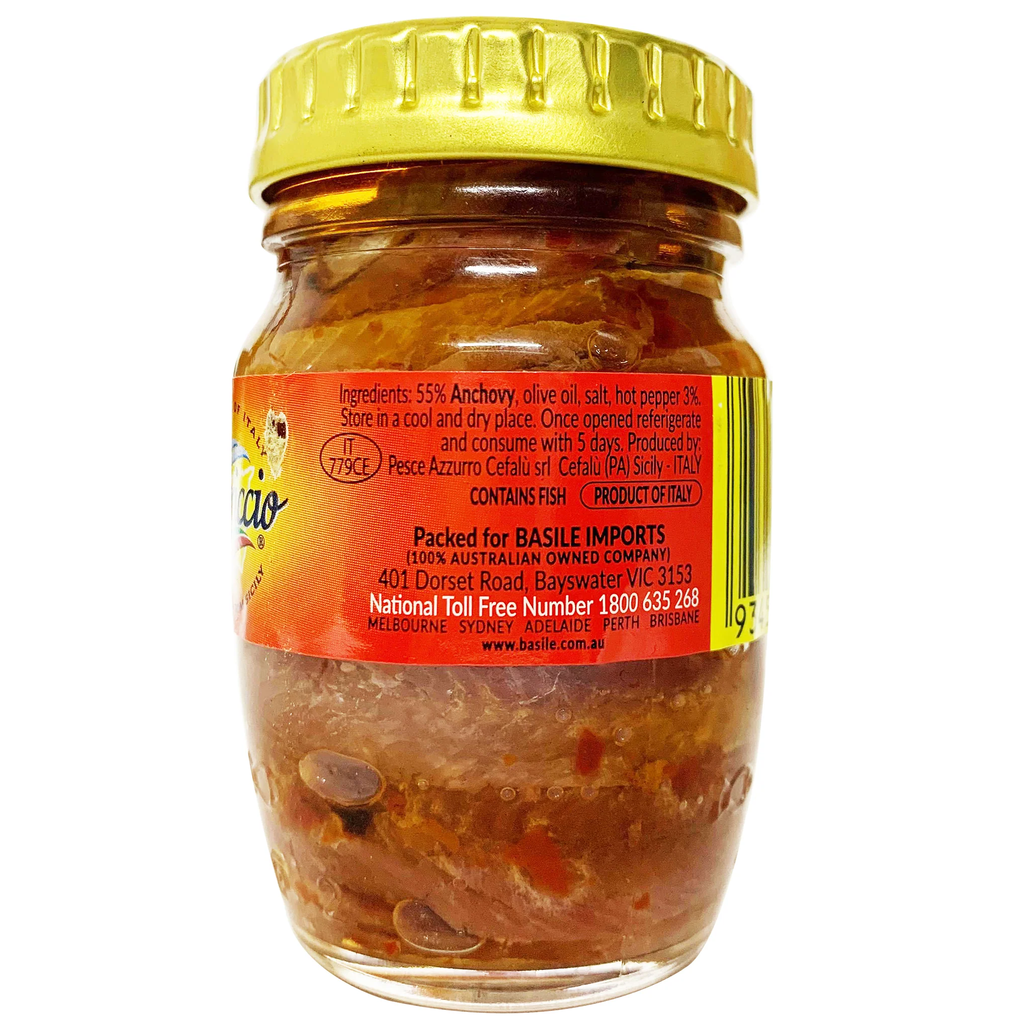 Capriccio Anchovy Fillets with Hot Pepper In Olive Oil 90g - Image 2
